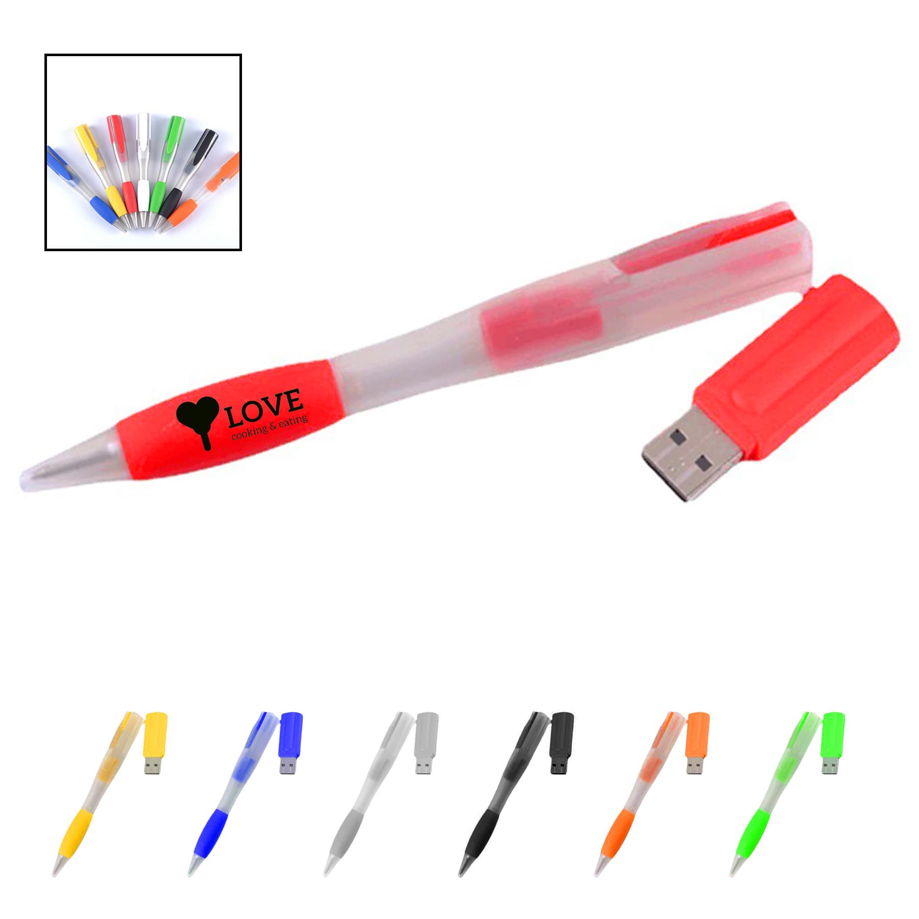 Plastic Ballpoint Pen USB Flash Drive