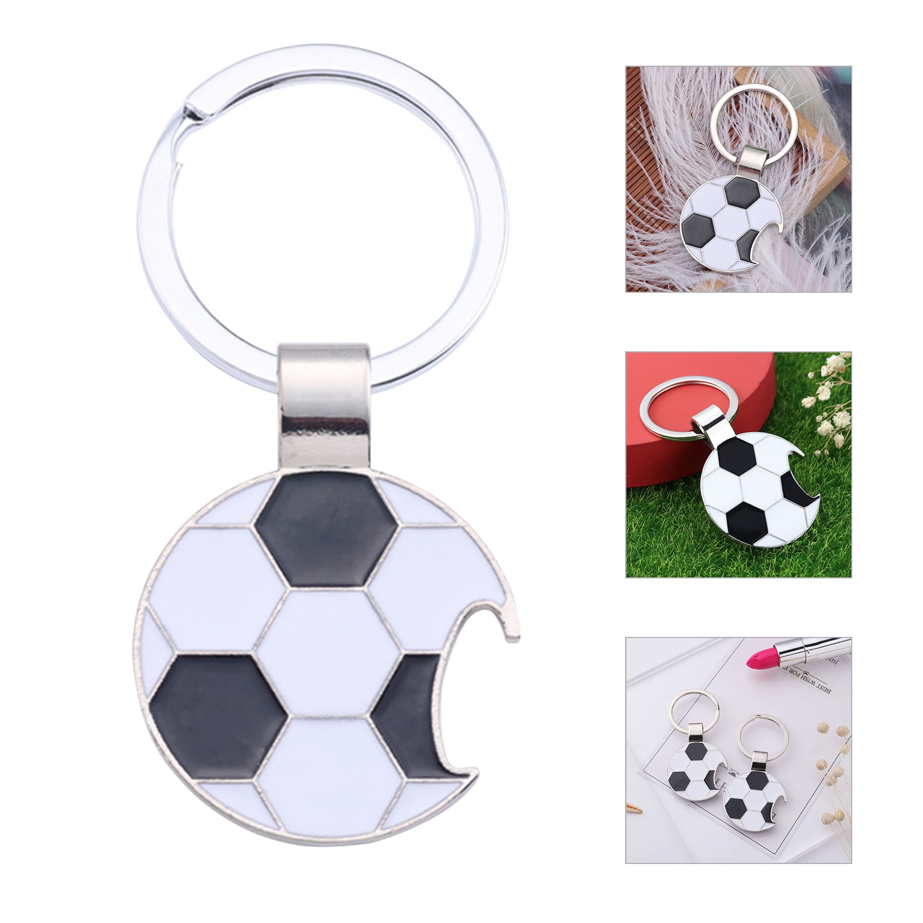 Bottle Opener Soccer Ball Key Tag