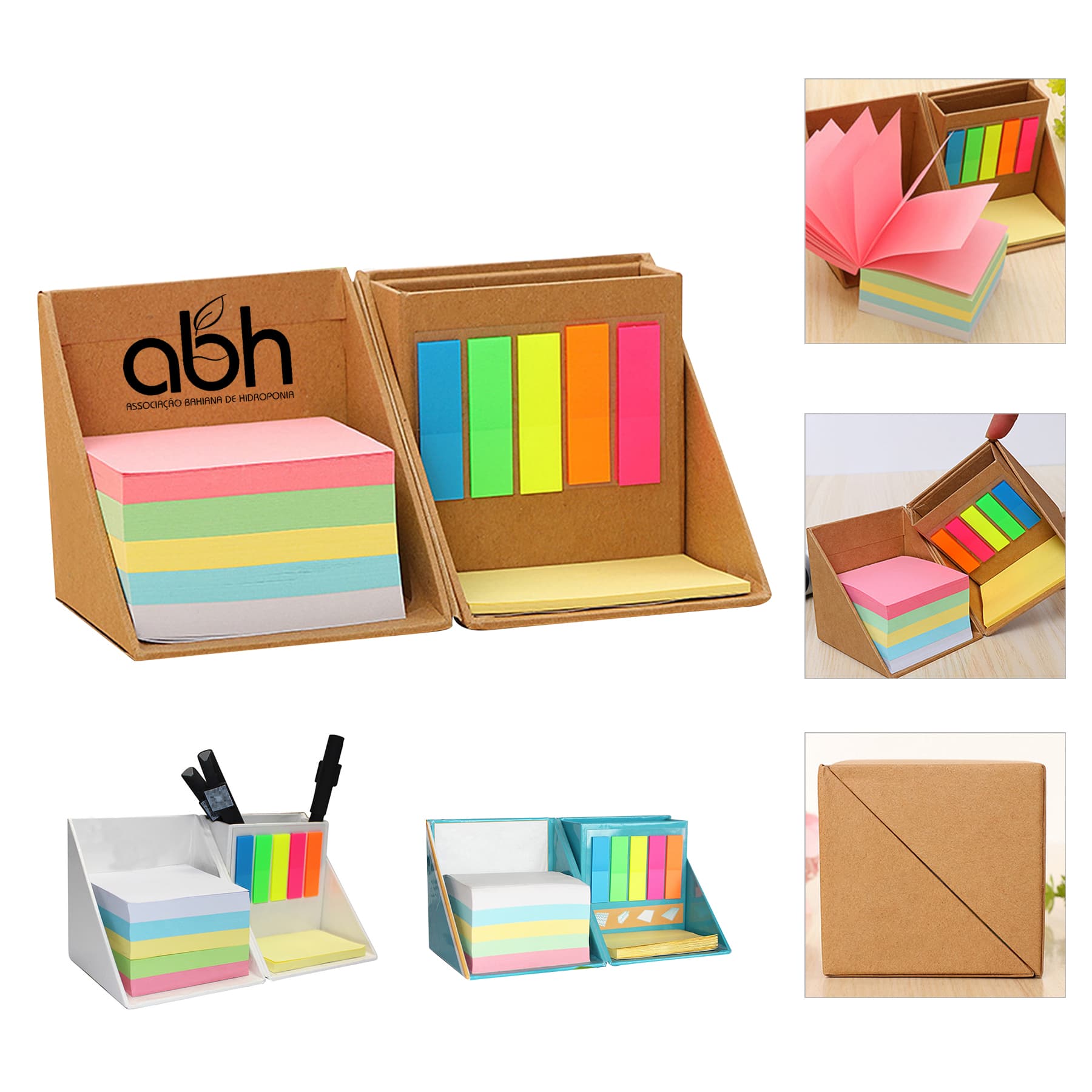 Multi-Function Sticky Notes Cube Box With Pen Holder