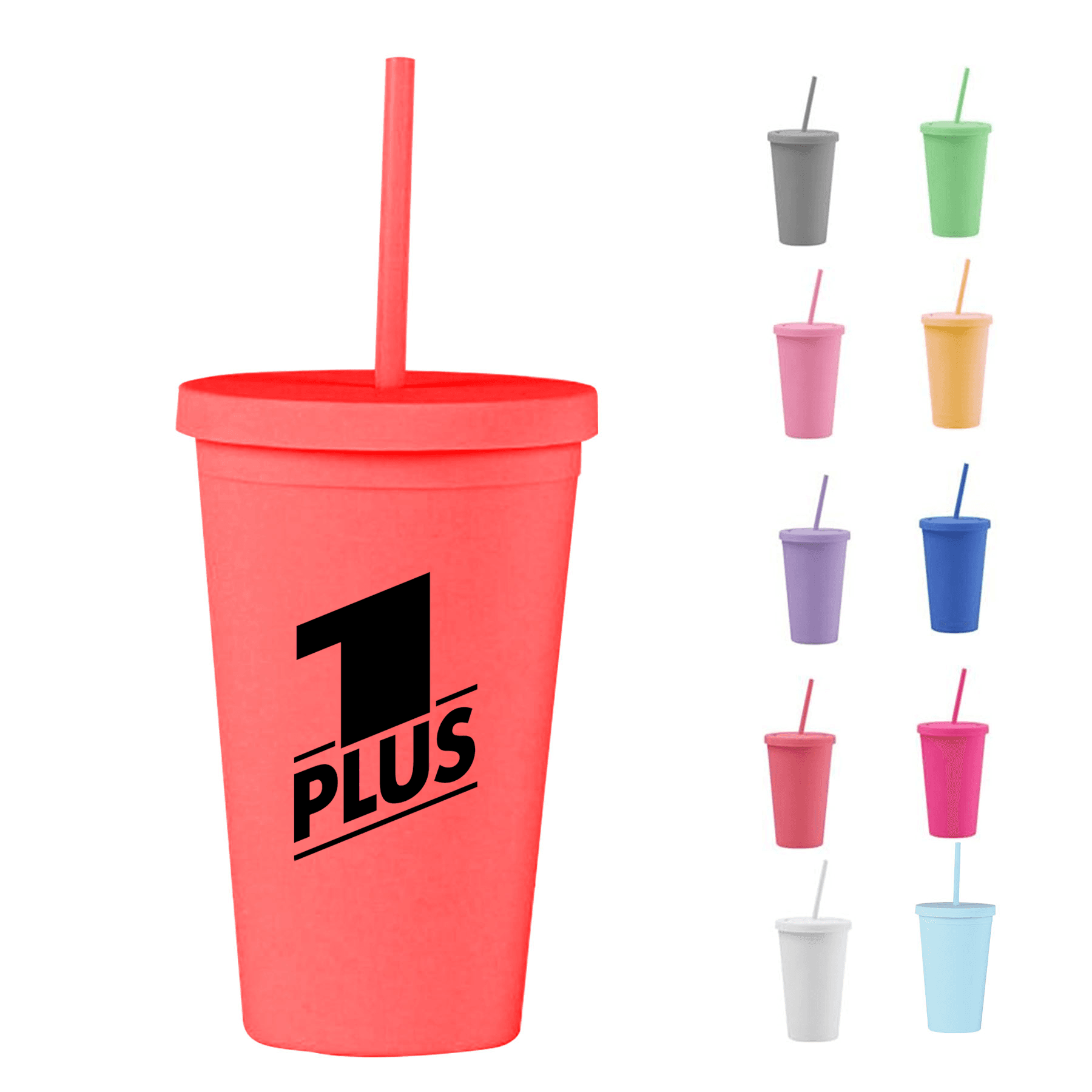 16 Oz Colored Double Wall Plastic Tumblers