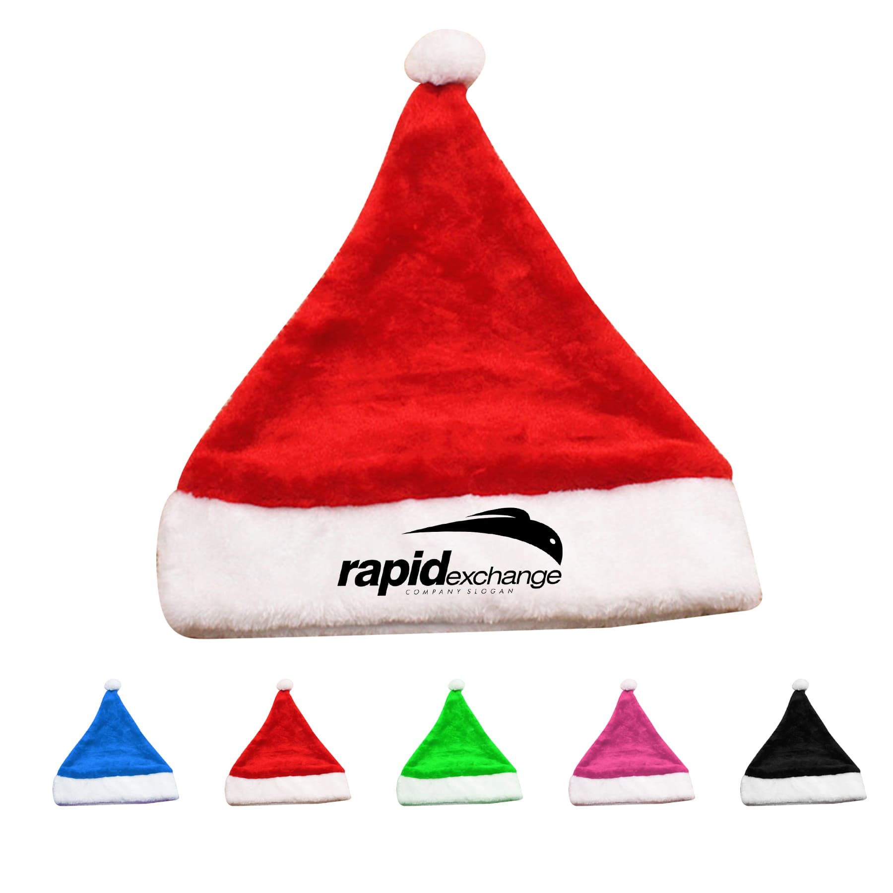 Short Plush Christmas Santa Hat