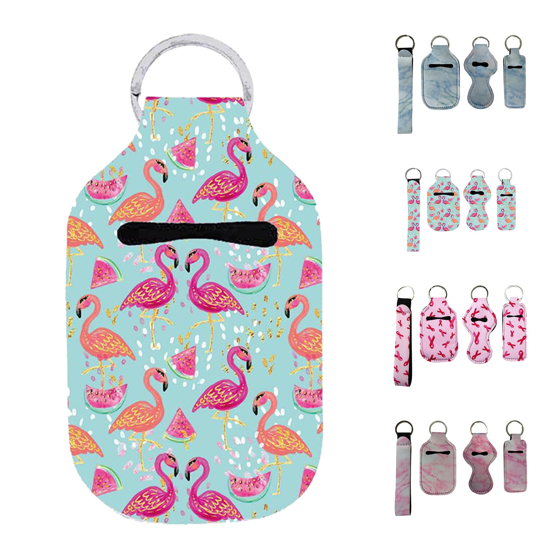 Keychain Strap Neoprene Wristlet Lipstick Case