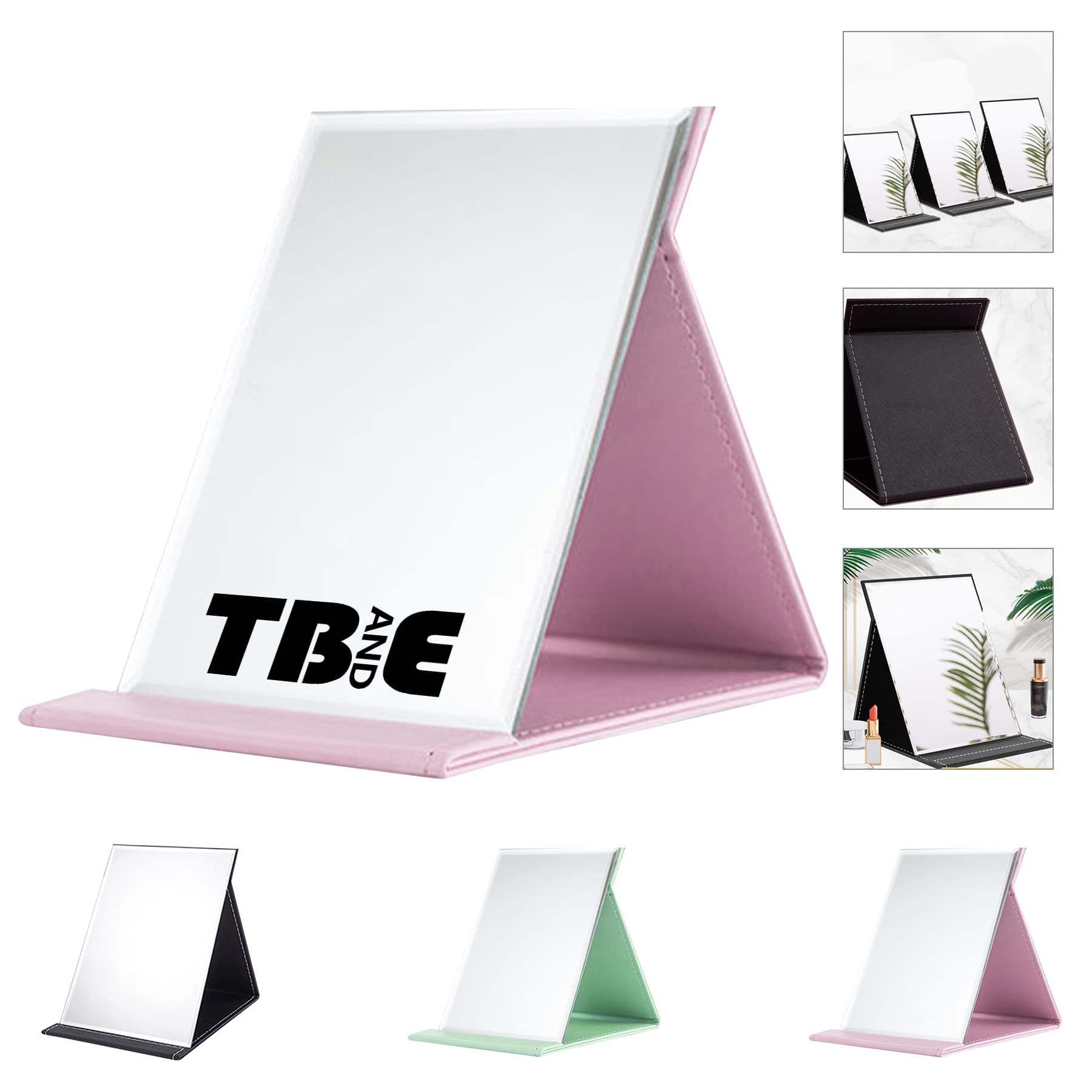 Portable Folding Pu Leather Makeup Mirror