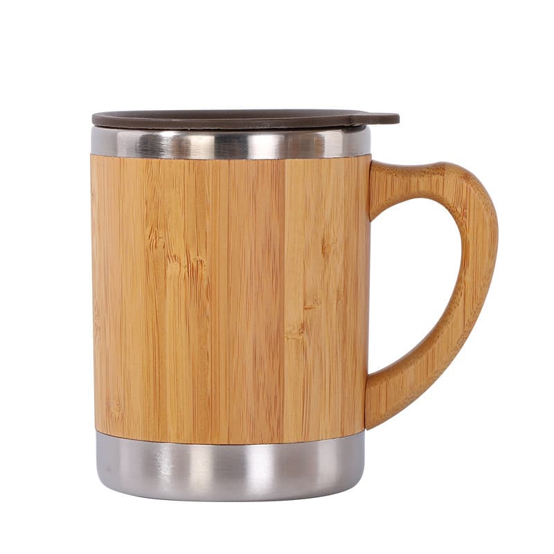10oz Bamboo Stainless Steel Coffee Mug