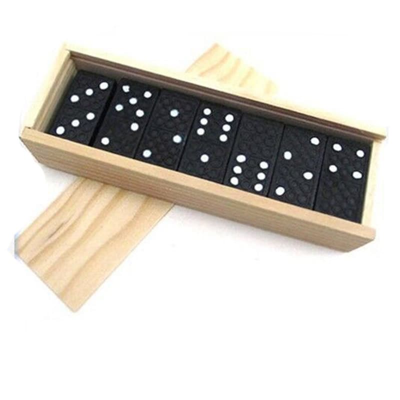 Dominoes in Wooden Box