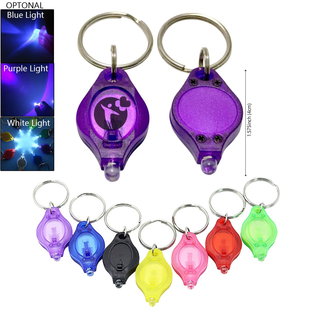 Mini Led Plastic Key-chain Torch With Hook