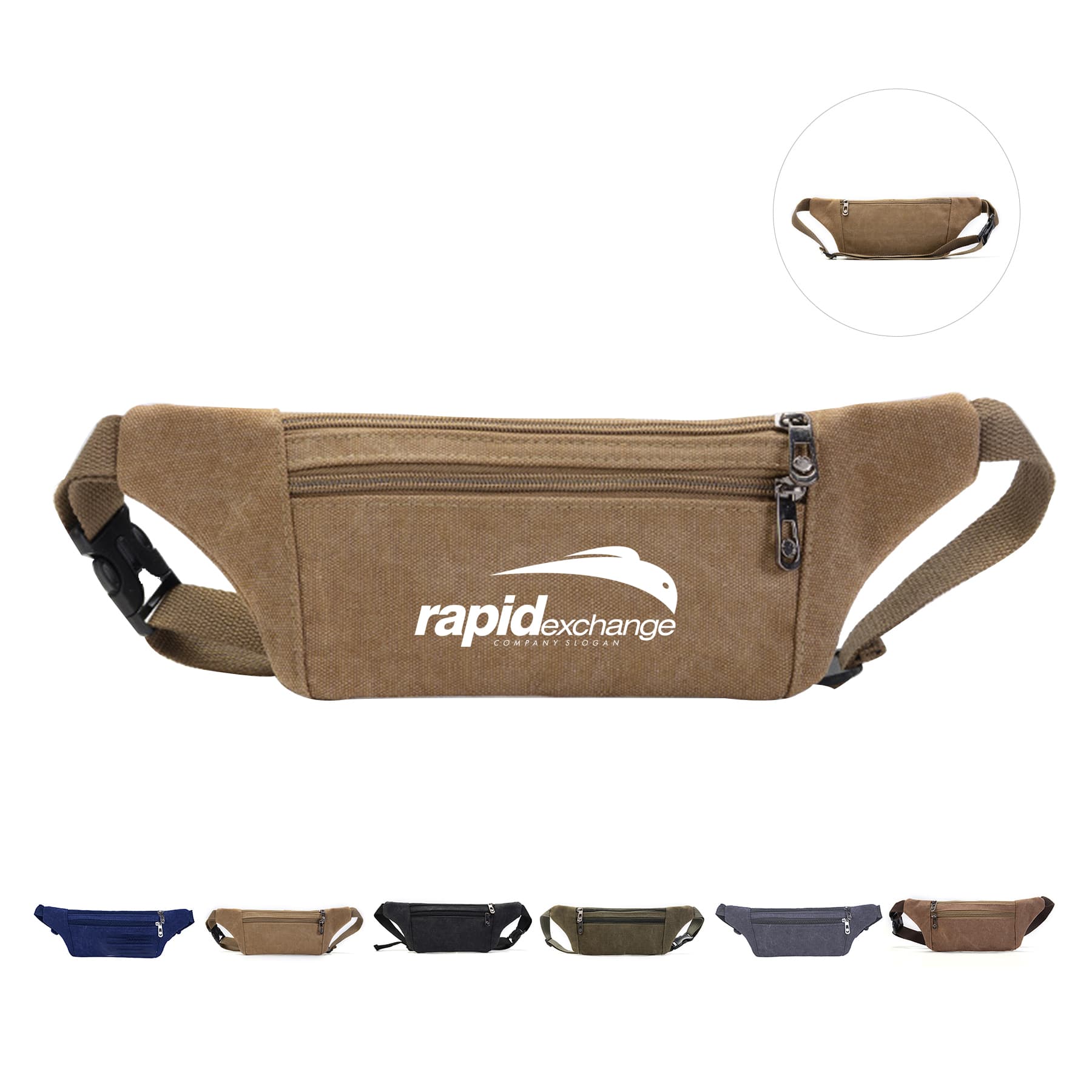 12.2" x 4.33" Canvas Sport Fanny Pack
