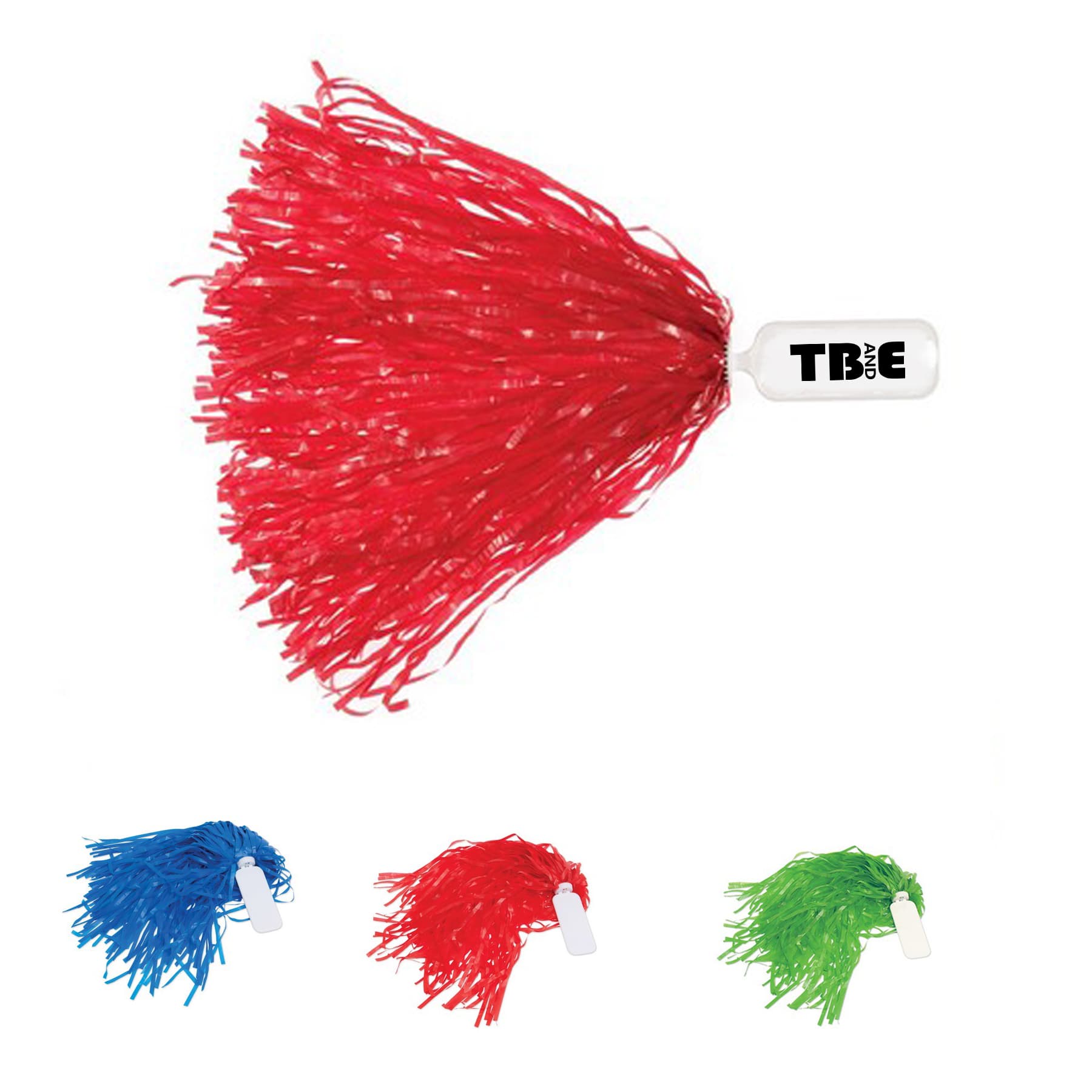 500-Streamer Solid Paddle Handle Pom Poms