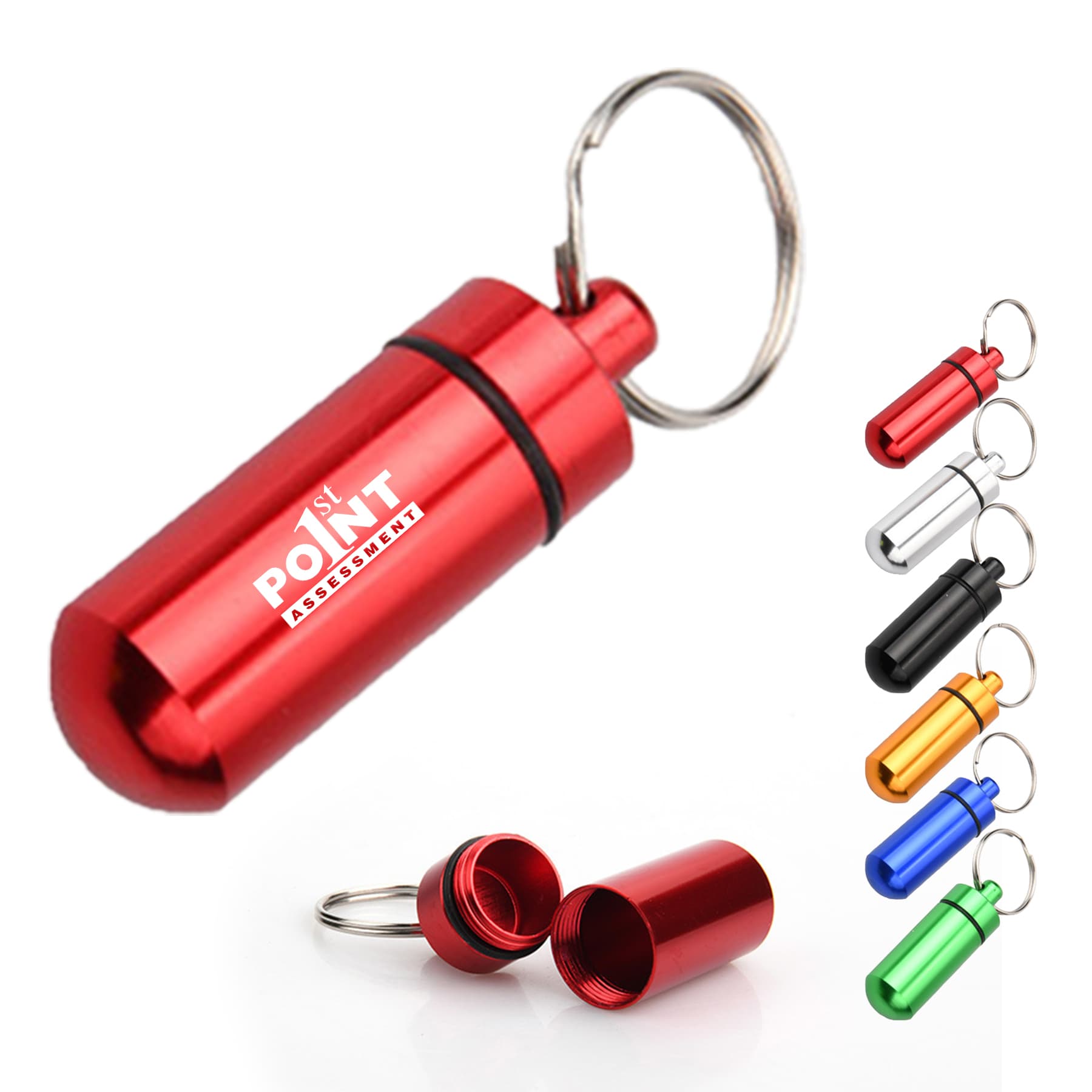 Aluminum Pill Organizer Box Keychain