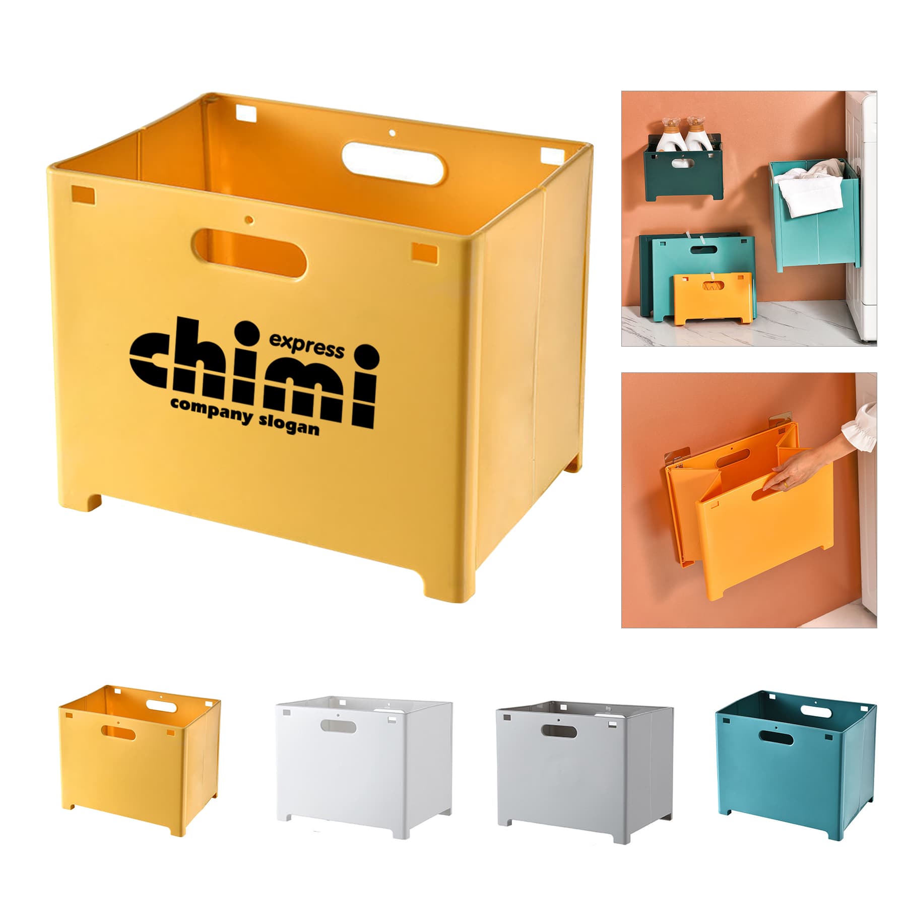 Plastic Foldable Laundry Basket Home Storage Box