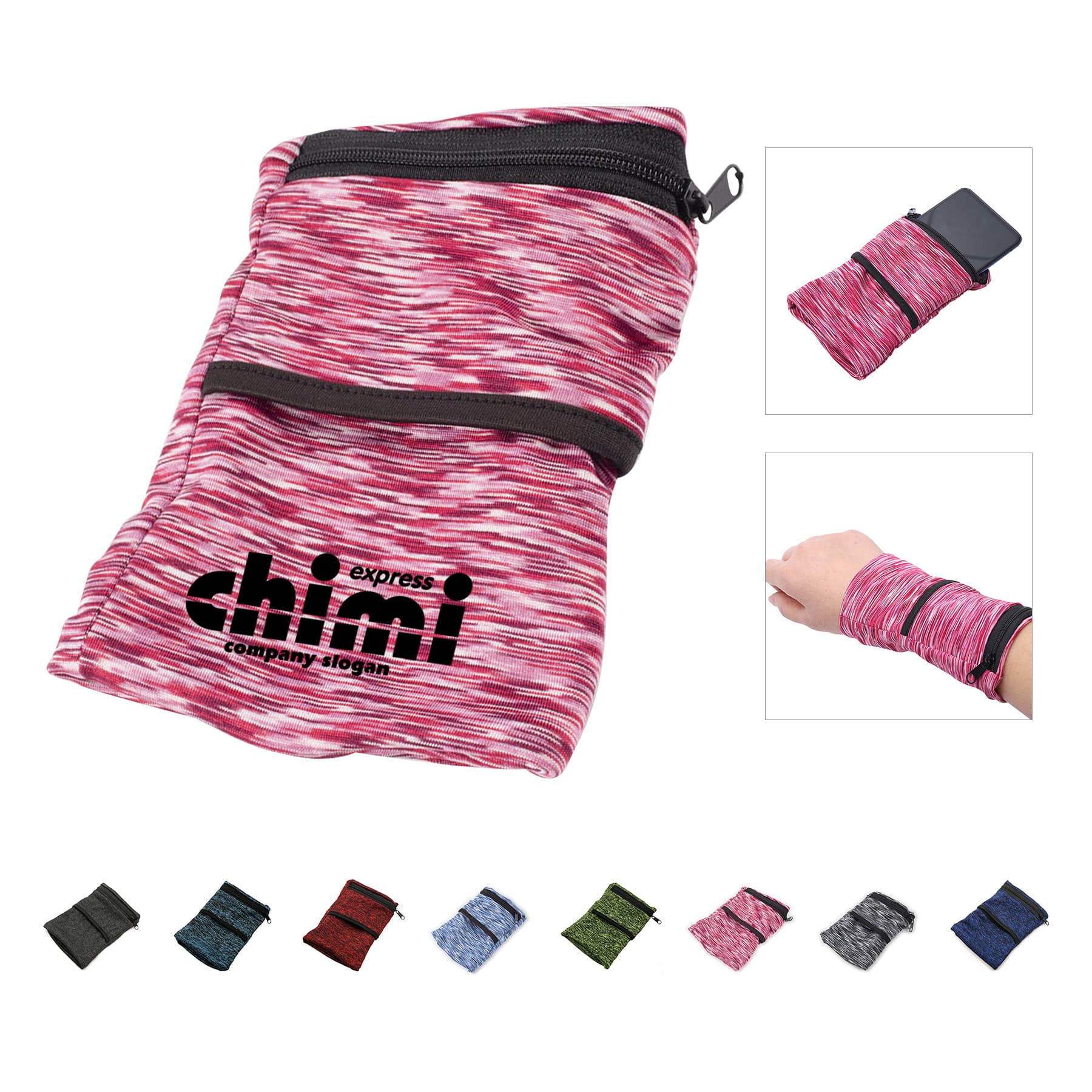 Zipper Stretch Sports Wristband/Phone Armband Bag