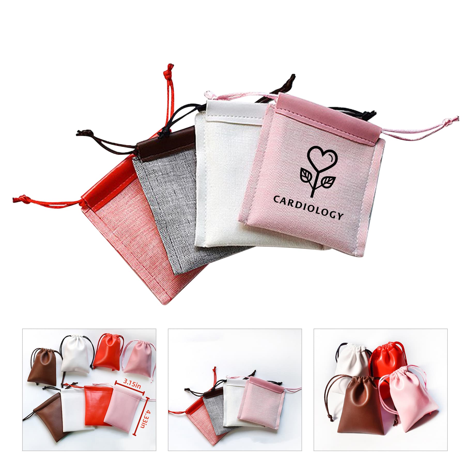 PU Leather Gift Drawstring Bag