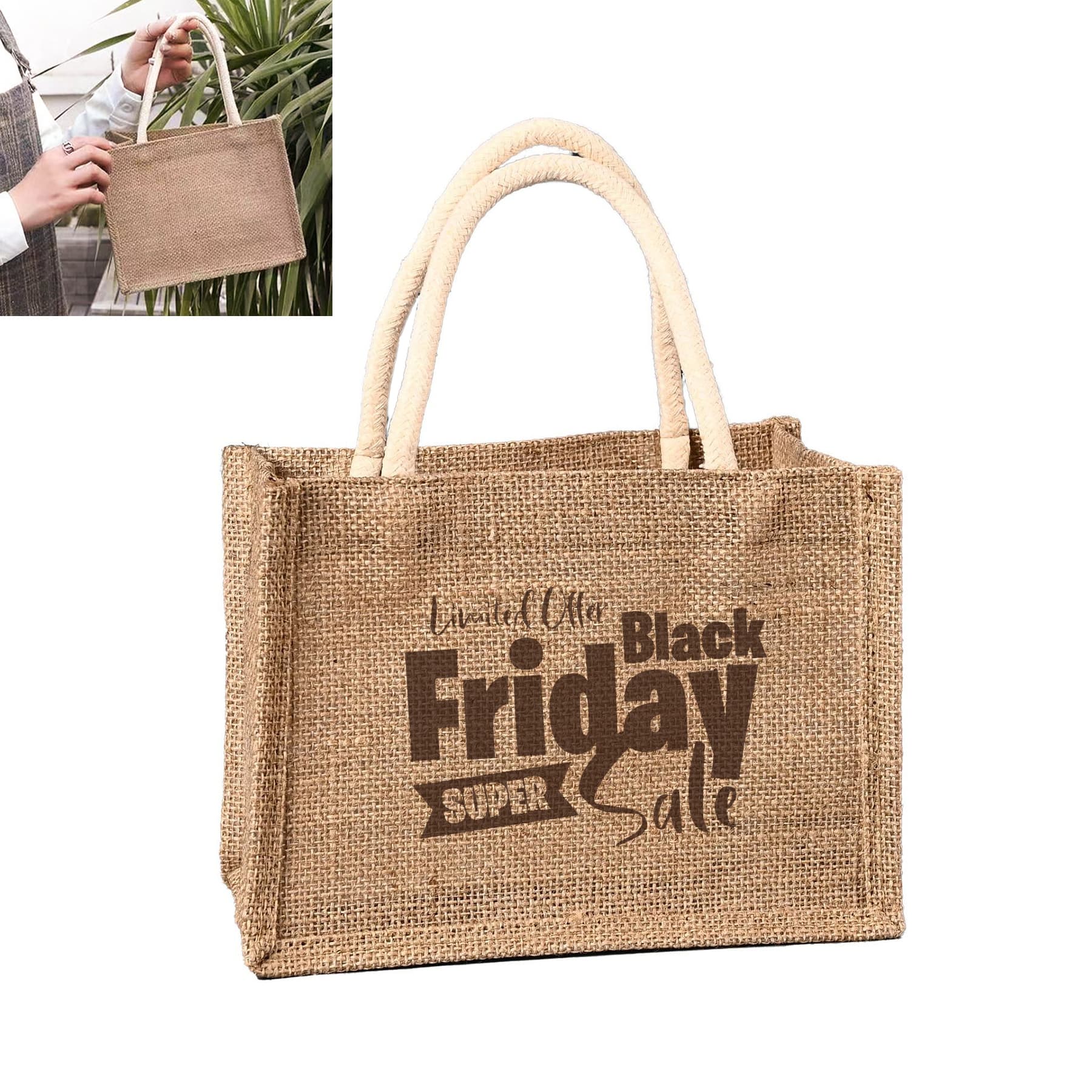 Small Burlap Jute Gift Bag