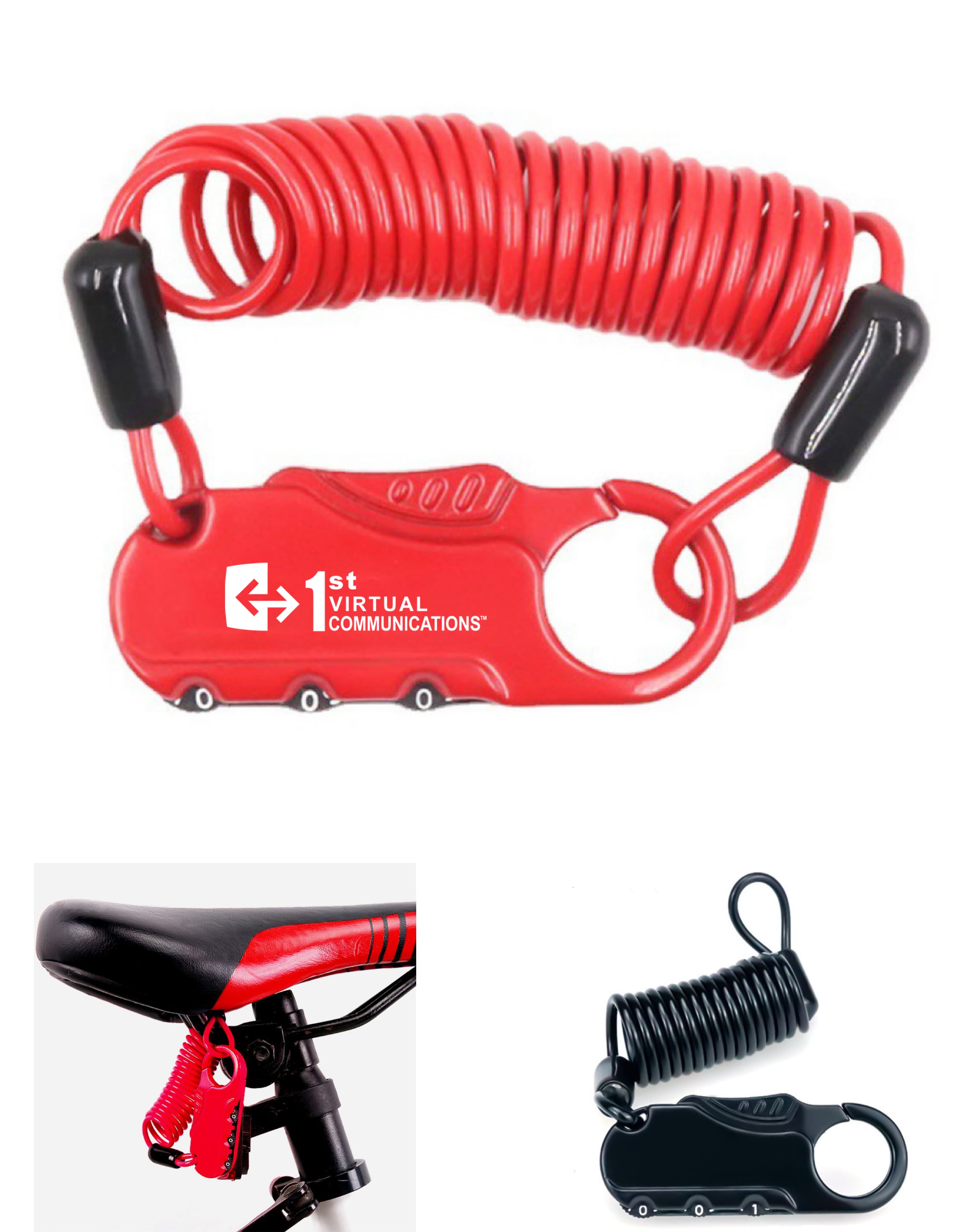 3 Digits Helmet Bicycle Combination Lock