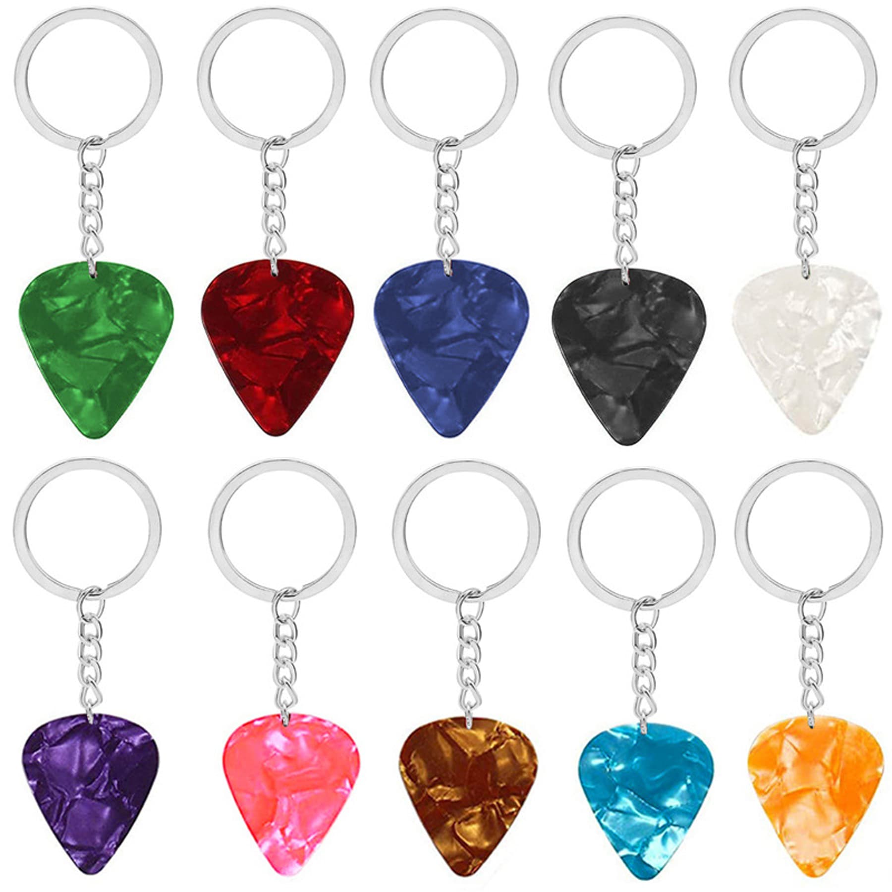 Full Color Celluloid Guitar Pick Key Chain