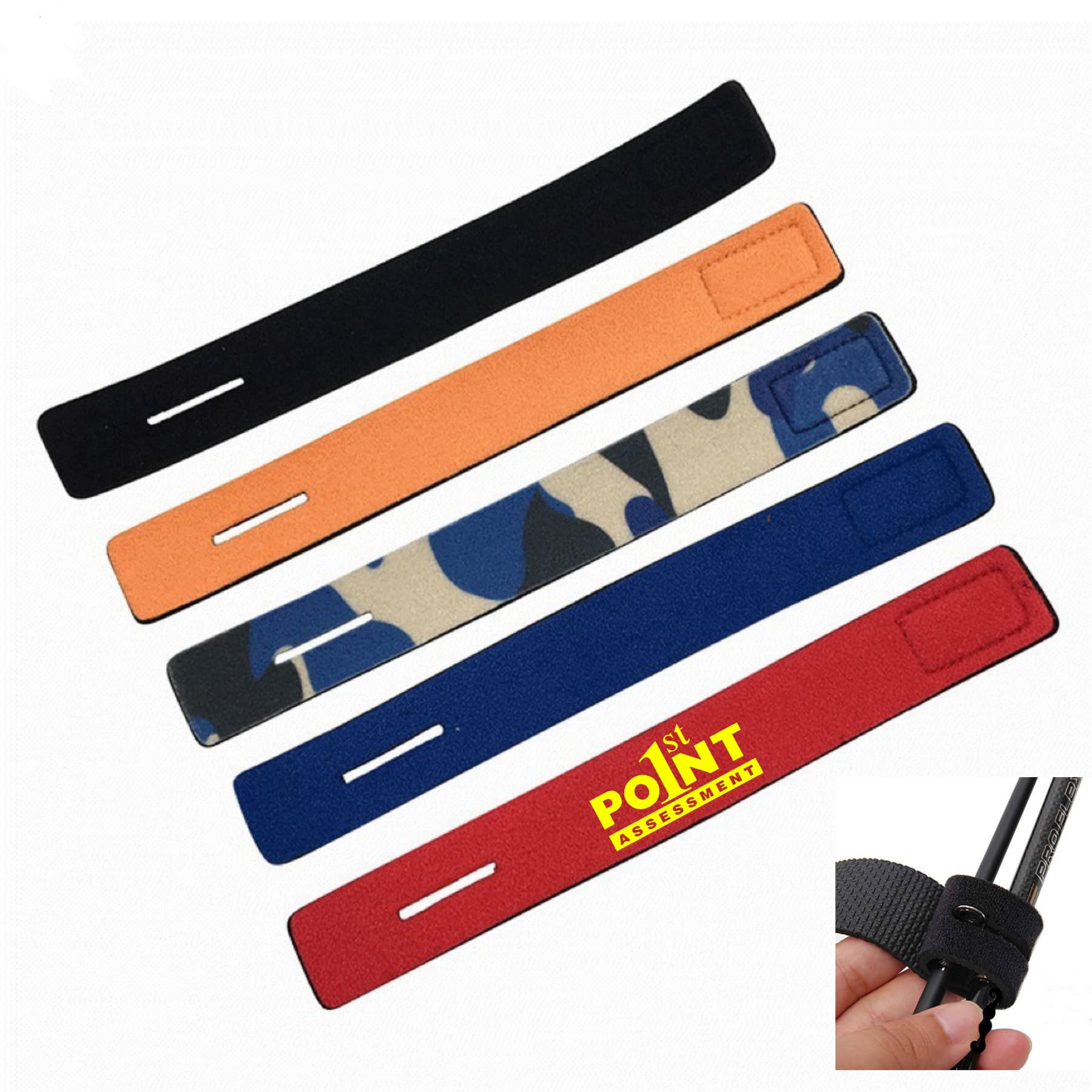 Elastic Adjustable Magic Veclro Fishing Rod Tie Belt