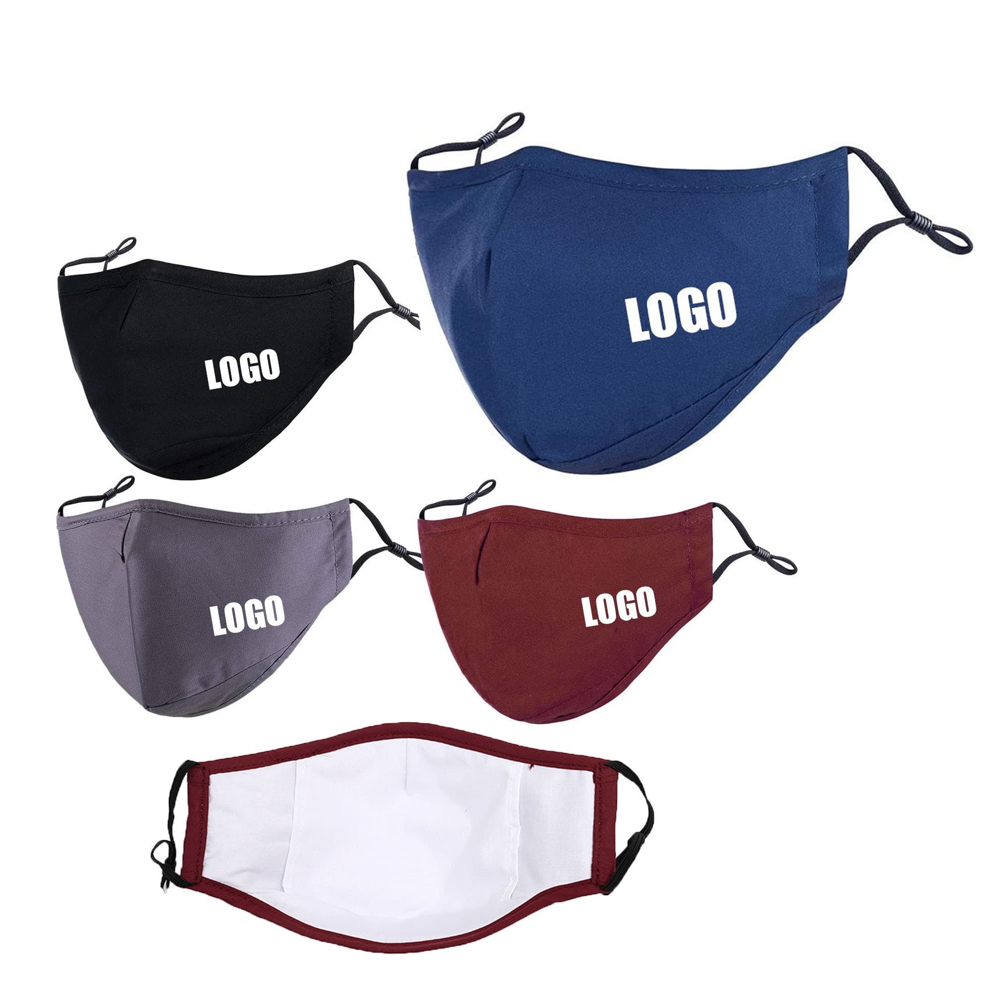 Custom 3 Ply Reusable Cotton Face Mask w/ Pocket for Filter