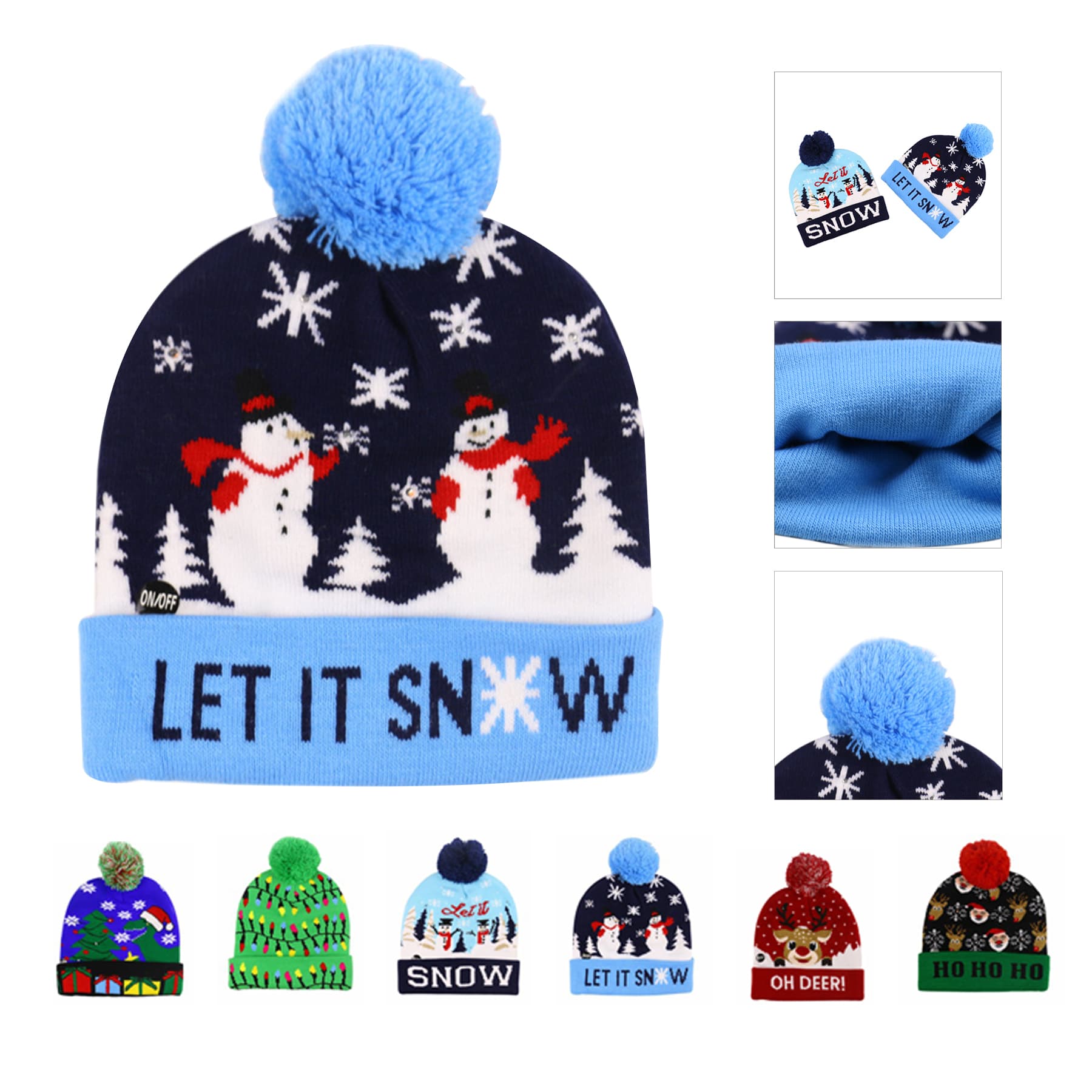 Winter Knitted Beanie Hat w/ Pompom