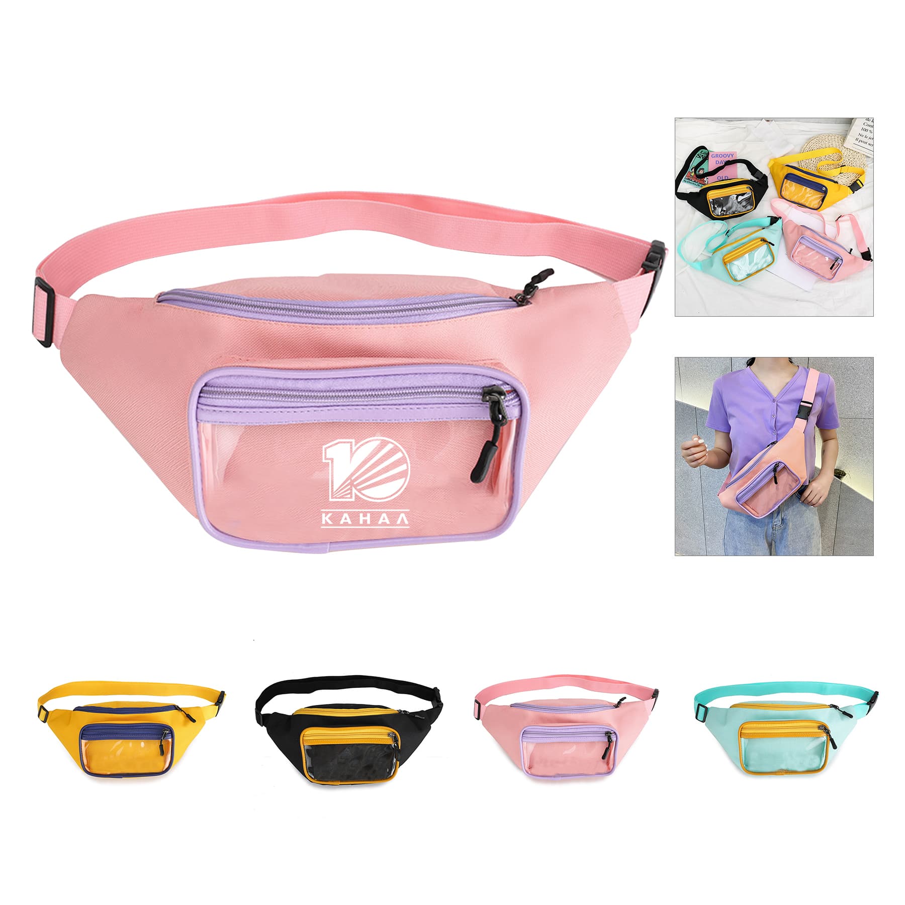 Canvas Zipper Pocket Chest Waist Bag