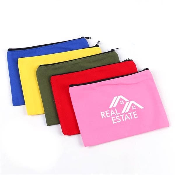 Canvas Zippered Cosmetic Bag