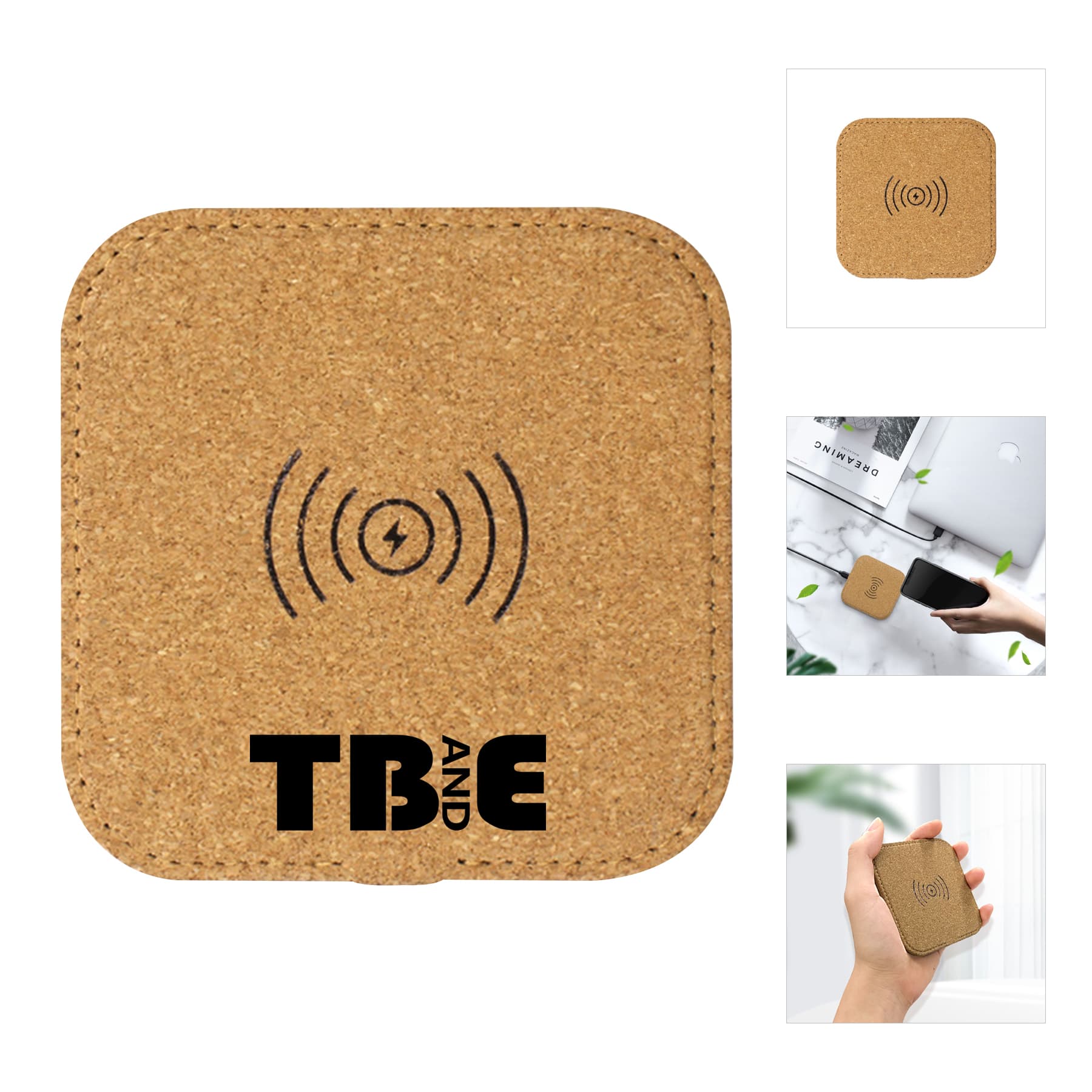 Eco-Friendly Square Cork Wireless Charger Pad
