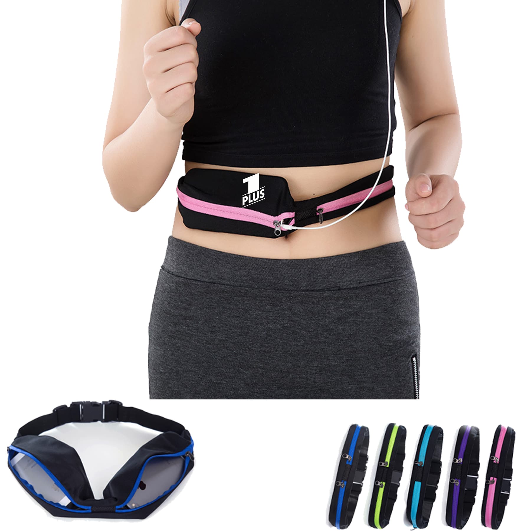 Two Zipper Unisex Sports Waist Bag