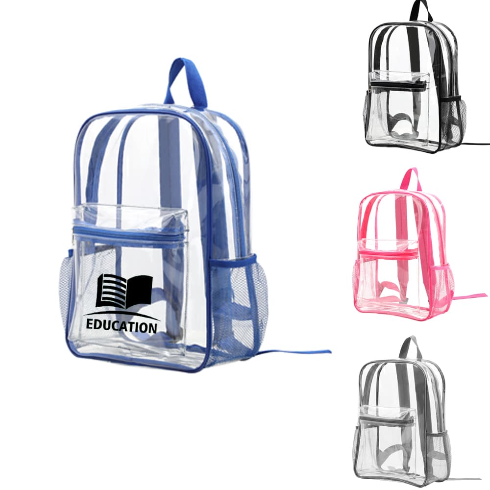 Clear Backpack w/ Pocket Front