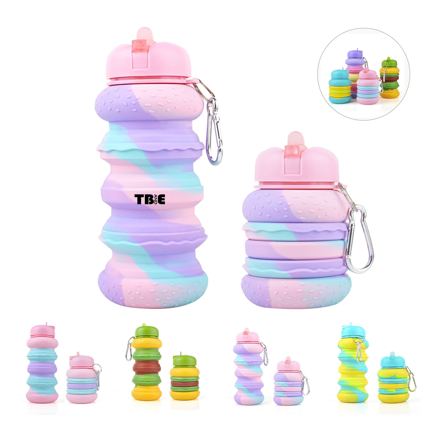 Portable Hamburger Collapsible Water Bottle