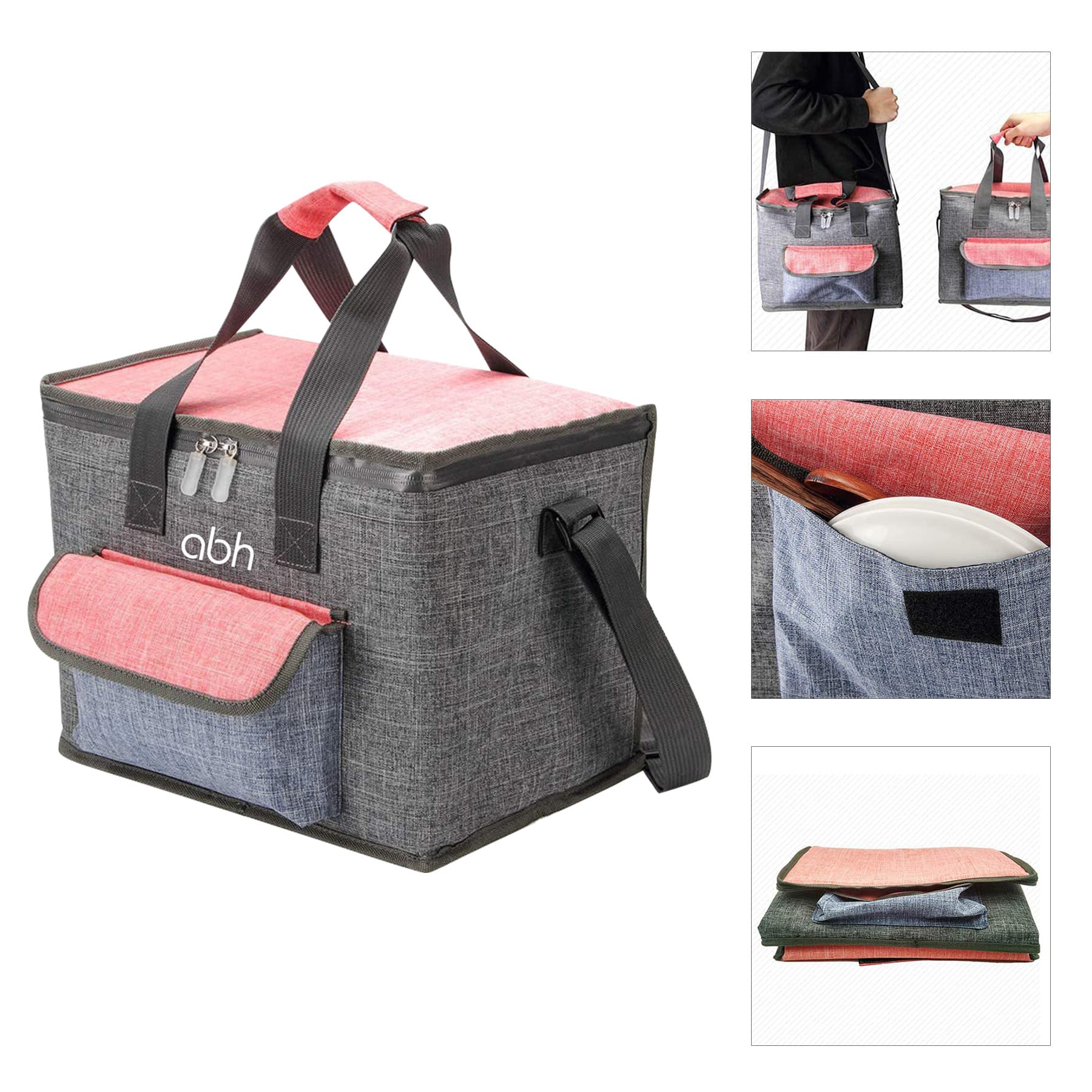 Foldable 5 Gallon Leakproof Insulated Cooler Lunch Bag