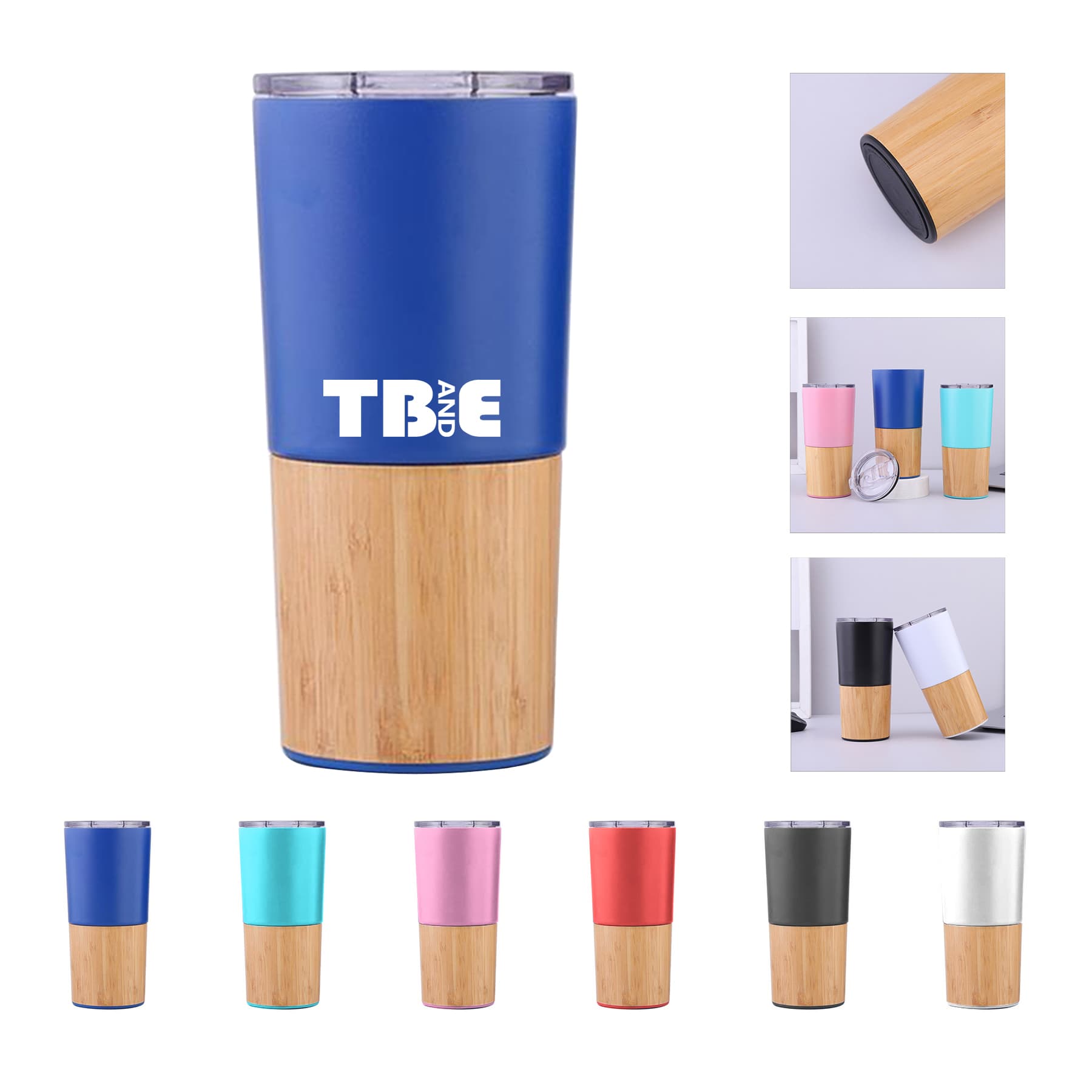 20 Oz Stianless Steel Natural Bamboo Insulation Cup
