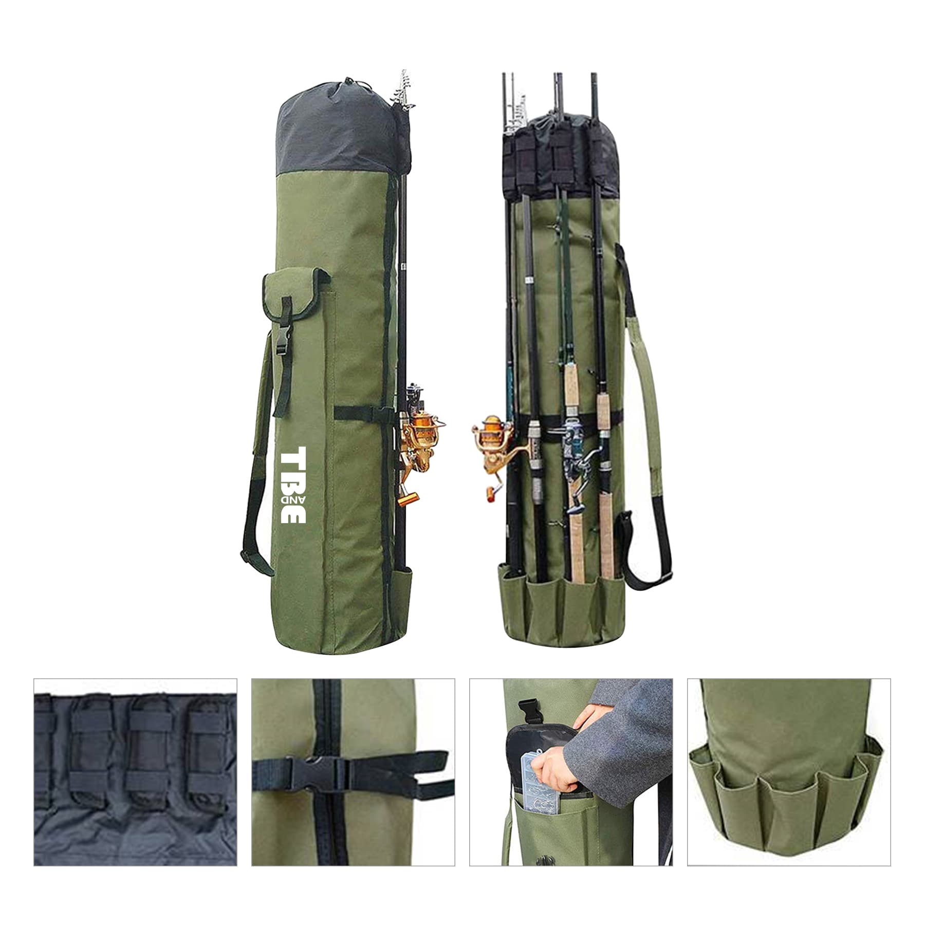 Multi Pocket Fishing Rod Storage Bag