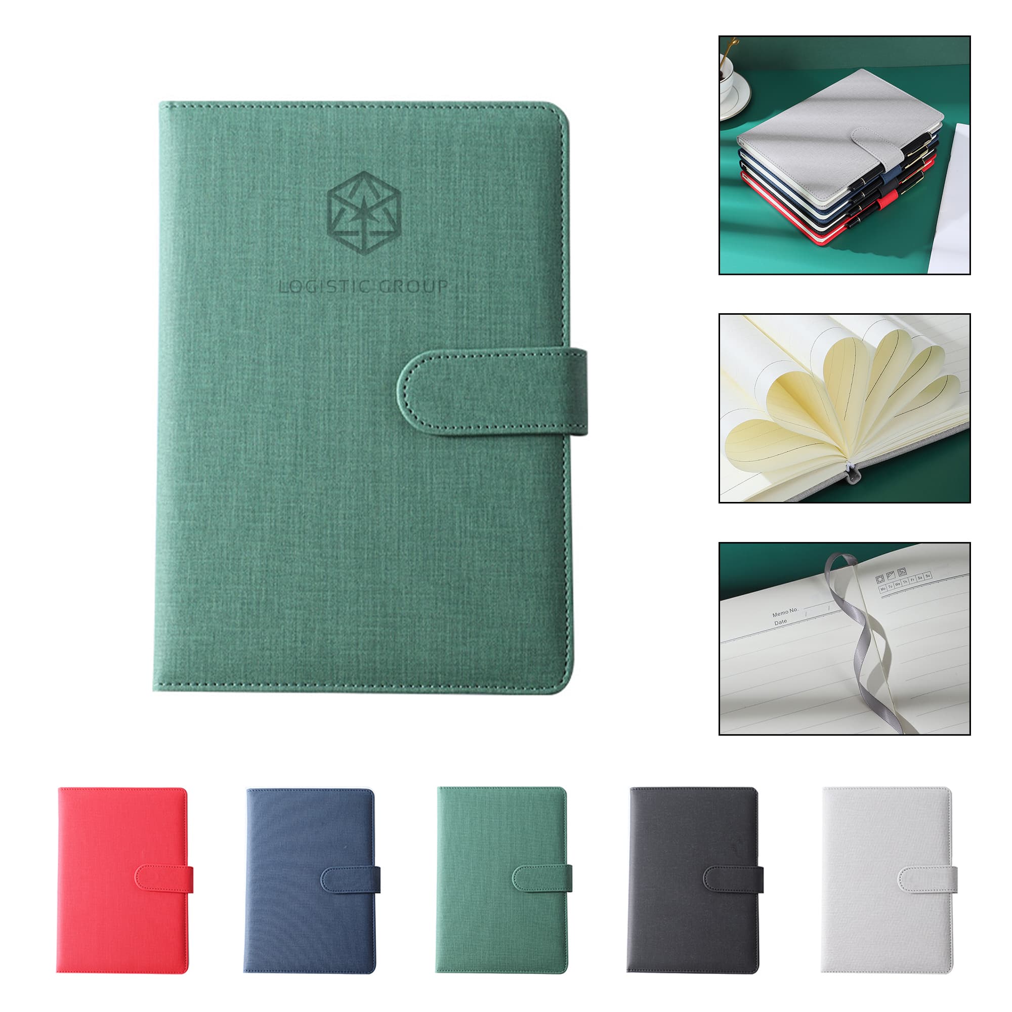 A5 Size Magnetic Snap Leather Notebook