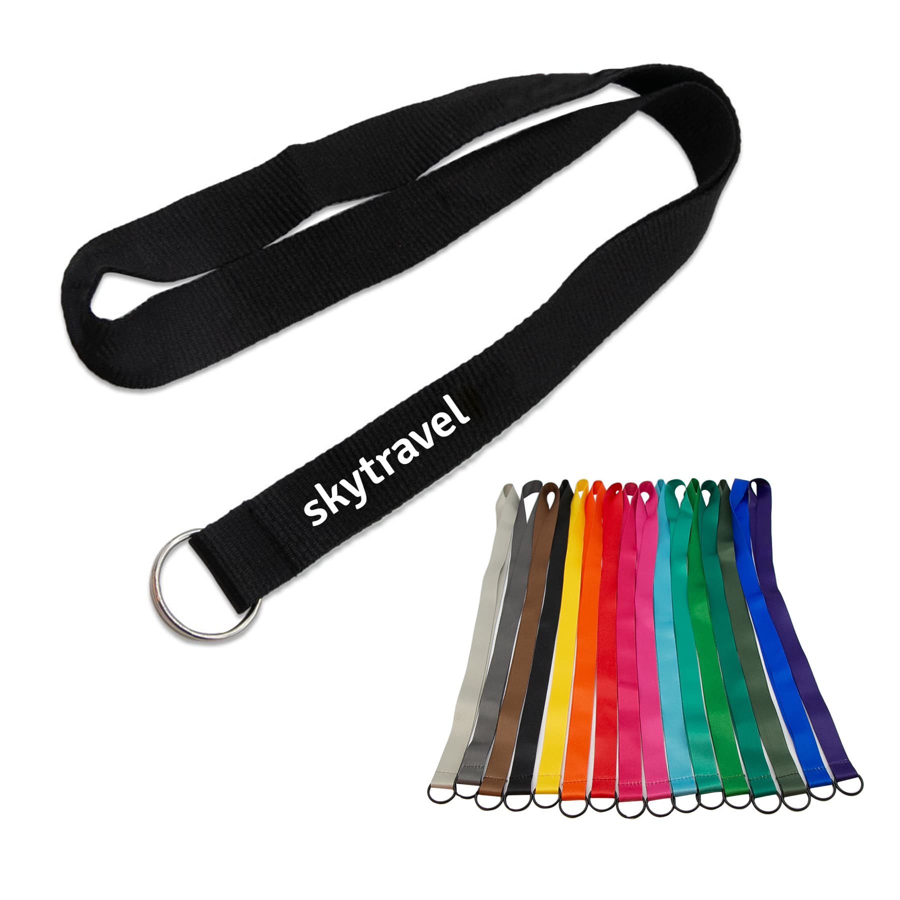 Custom 3/4" Polyester Lanyard W/ Metal Split Ring