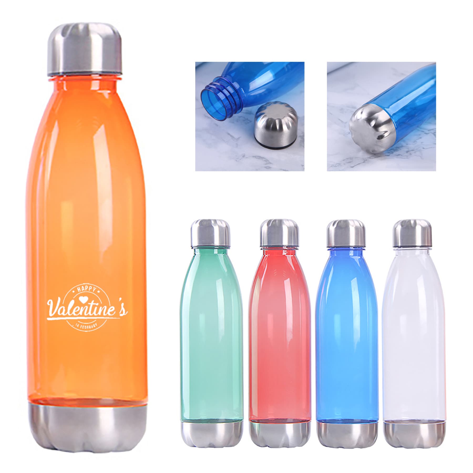 Cola Shape Design Plastic Sports Water Bottle 25Oz
