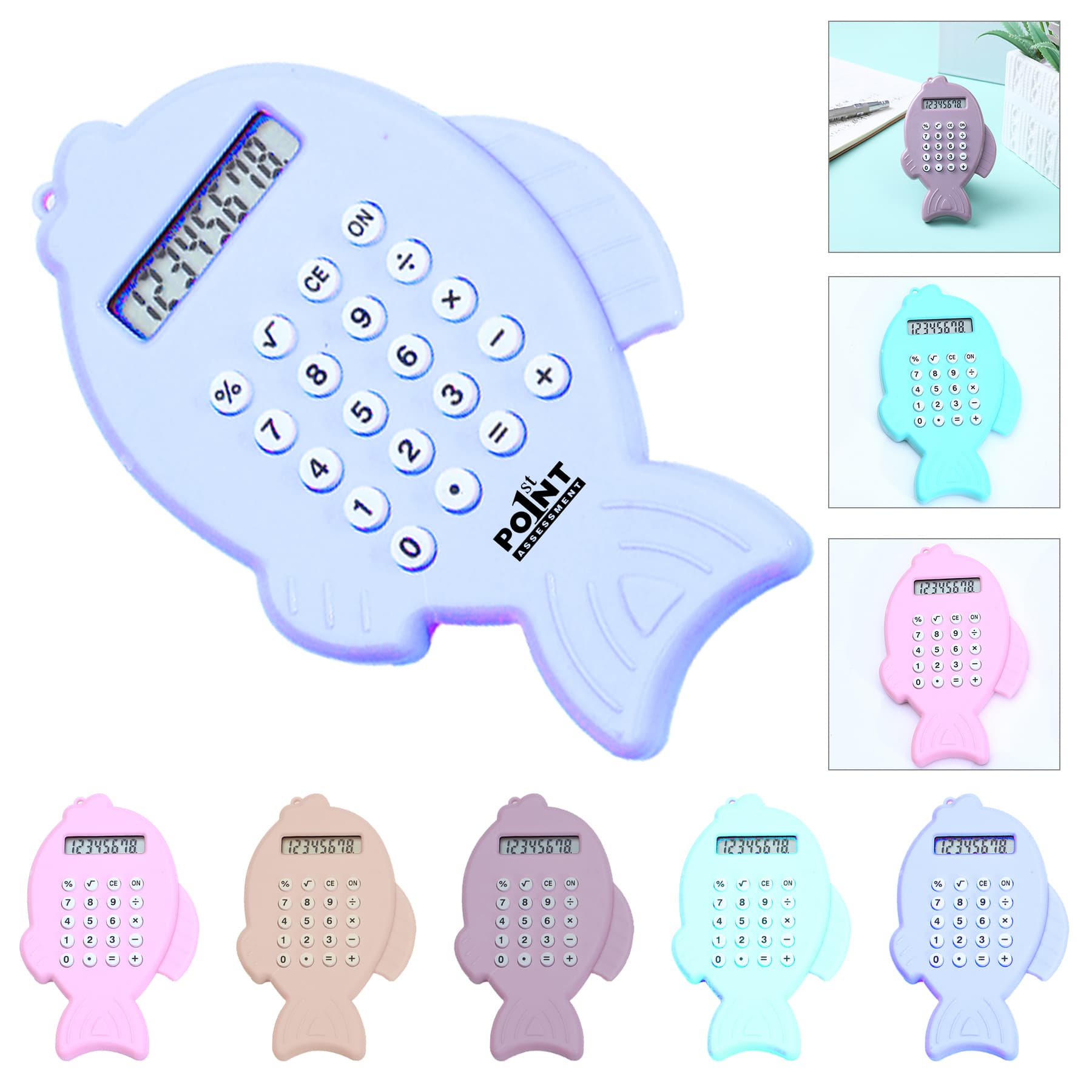 Fish Shaped Battery Calculator Key Chain