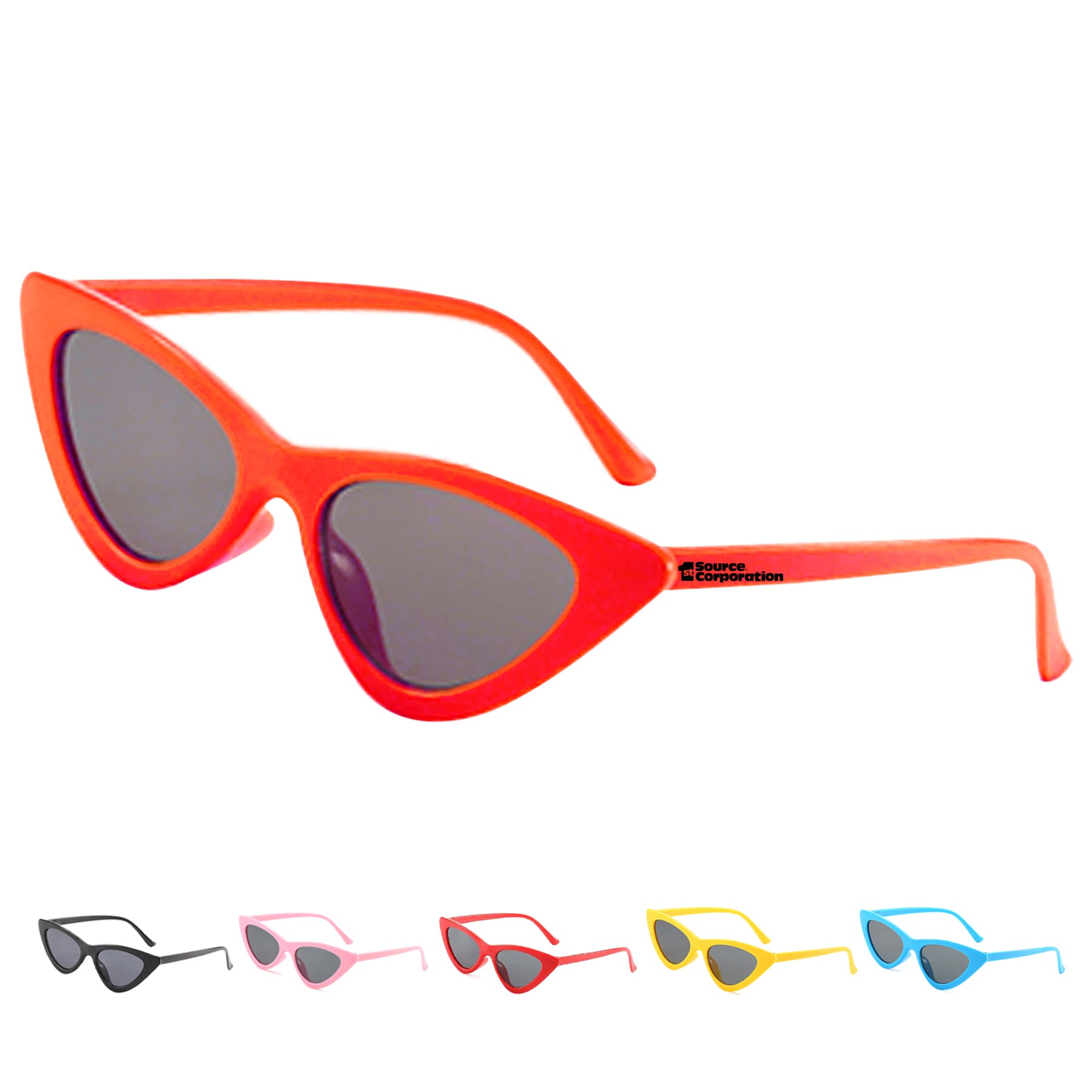 Plastic Narrow Cat Eye Sunglasses For Women And Youth