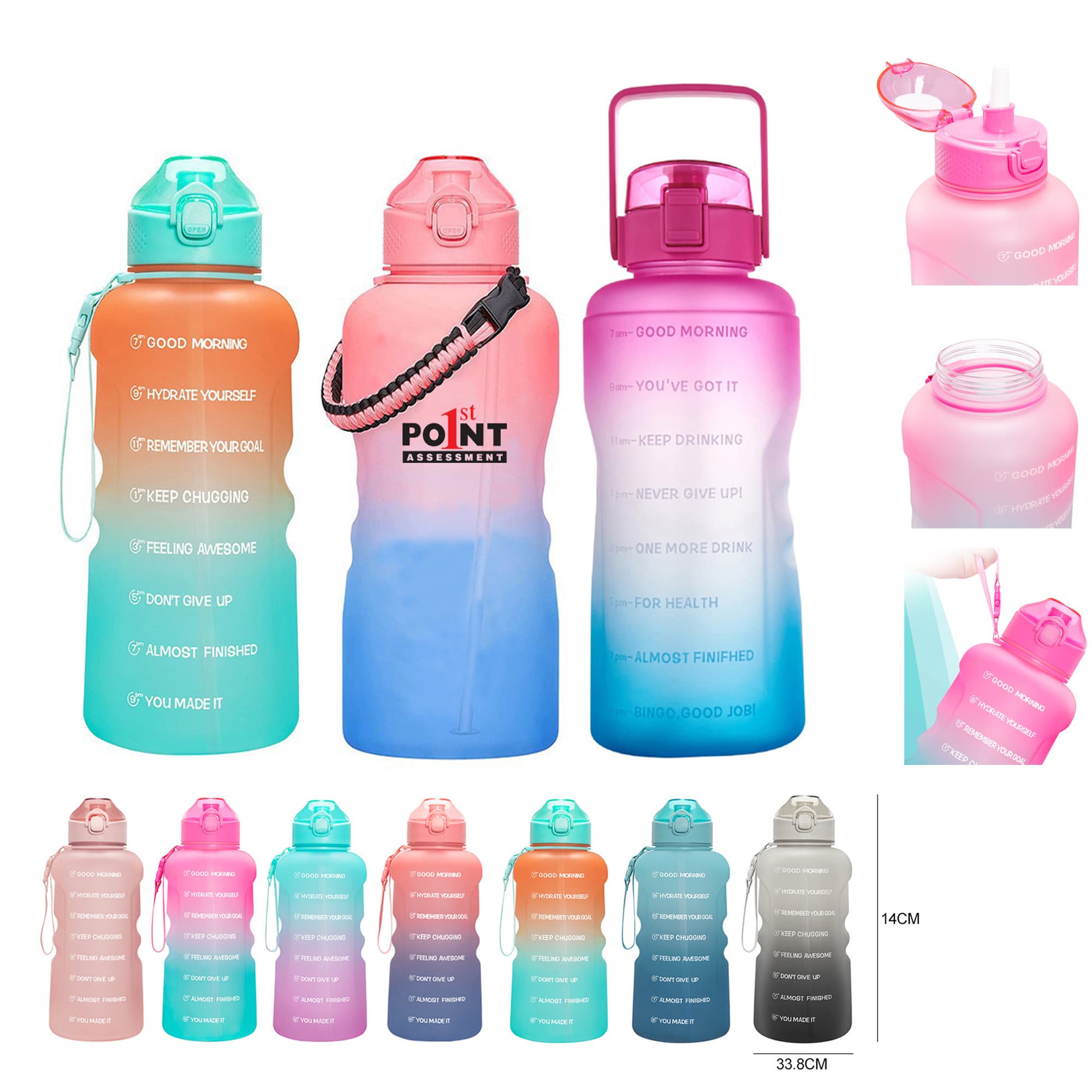 Large Capacity Gradient Sport Water Bottle