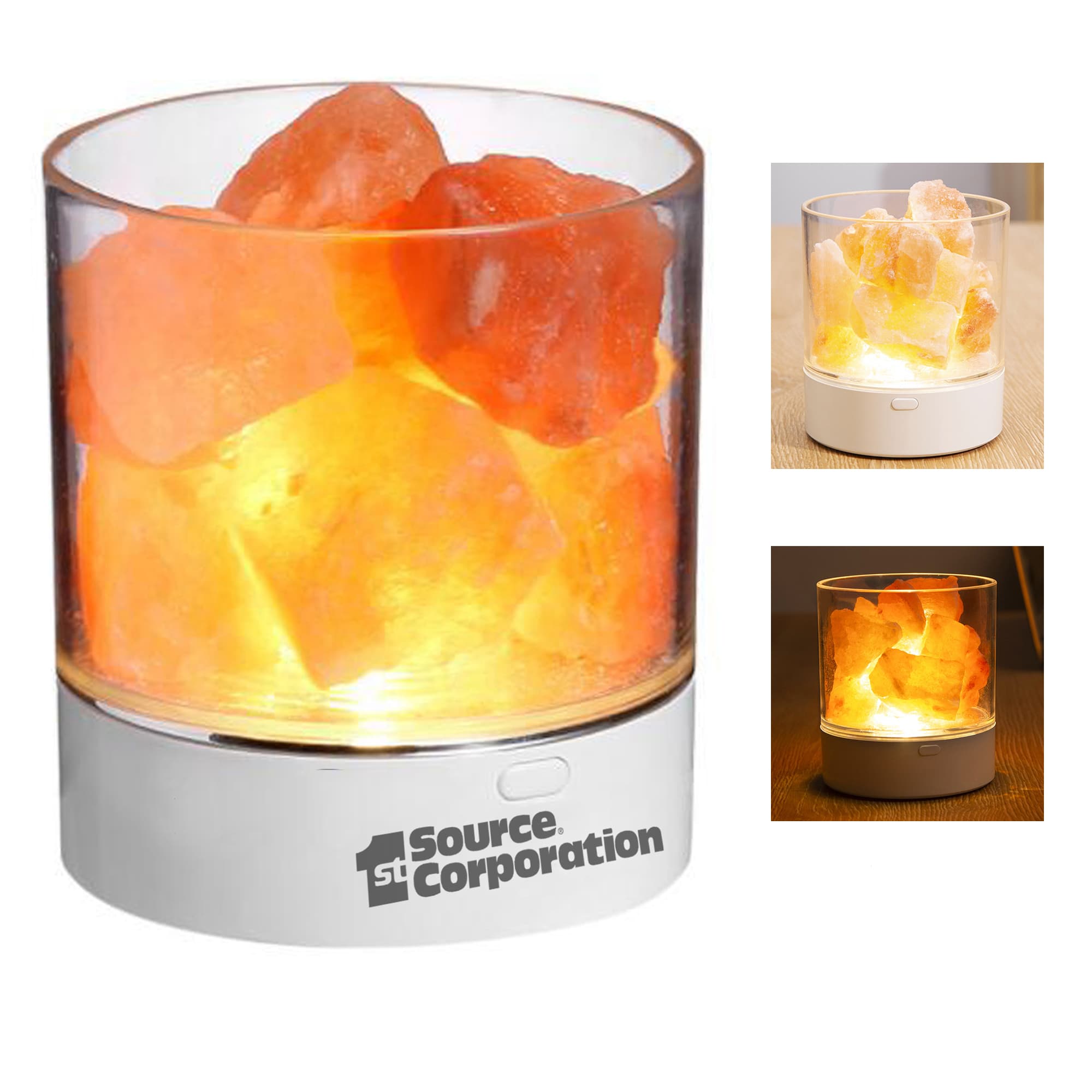 USB Salt Lamp Flame Salt Stone Lamp Bedroom Night Lamp
