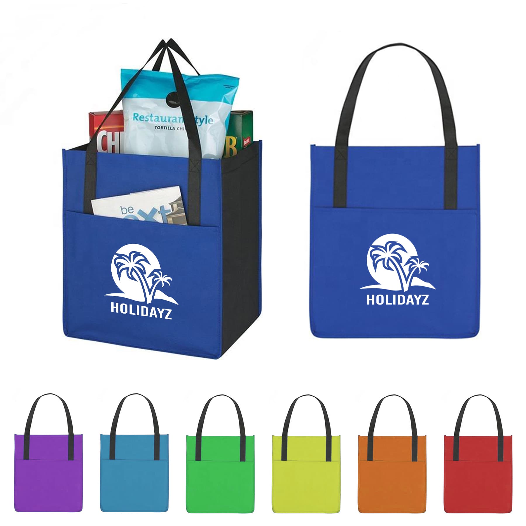 Double layer Reusable pp nonwovens shopping bag custom logo