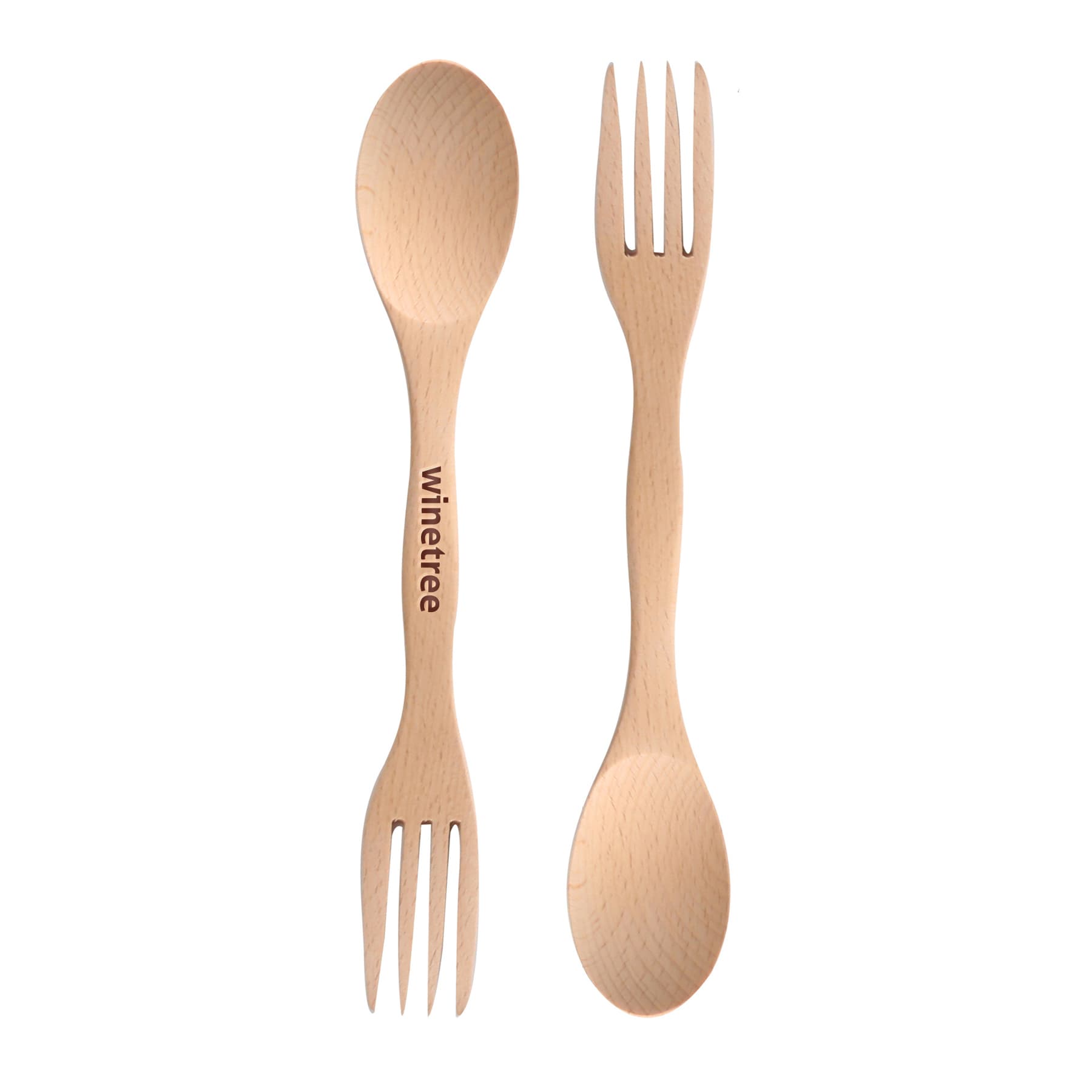 wooden 2 in 1 Spoon Fork  Combo