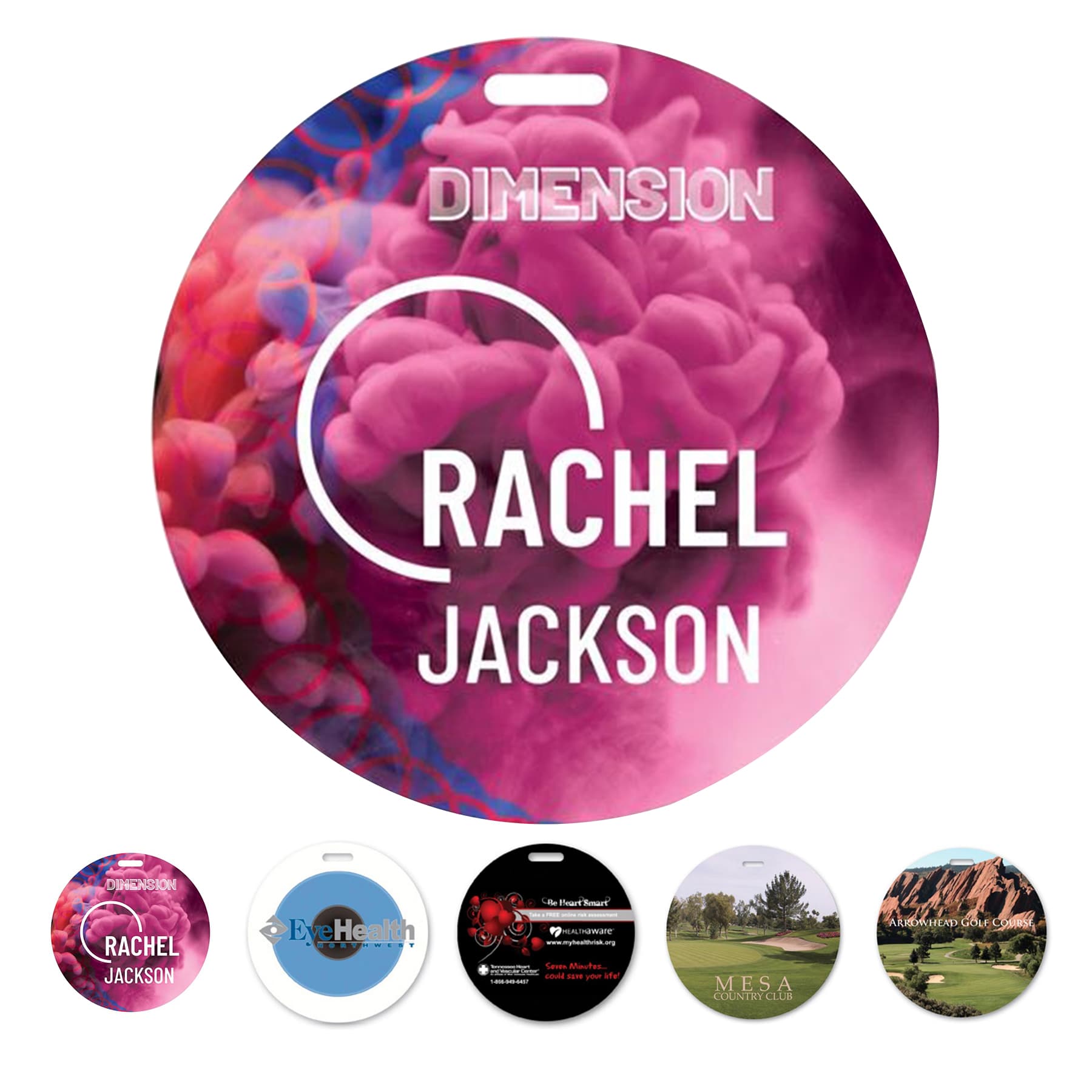 4" Round Laminated Event Tag