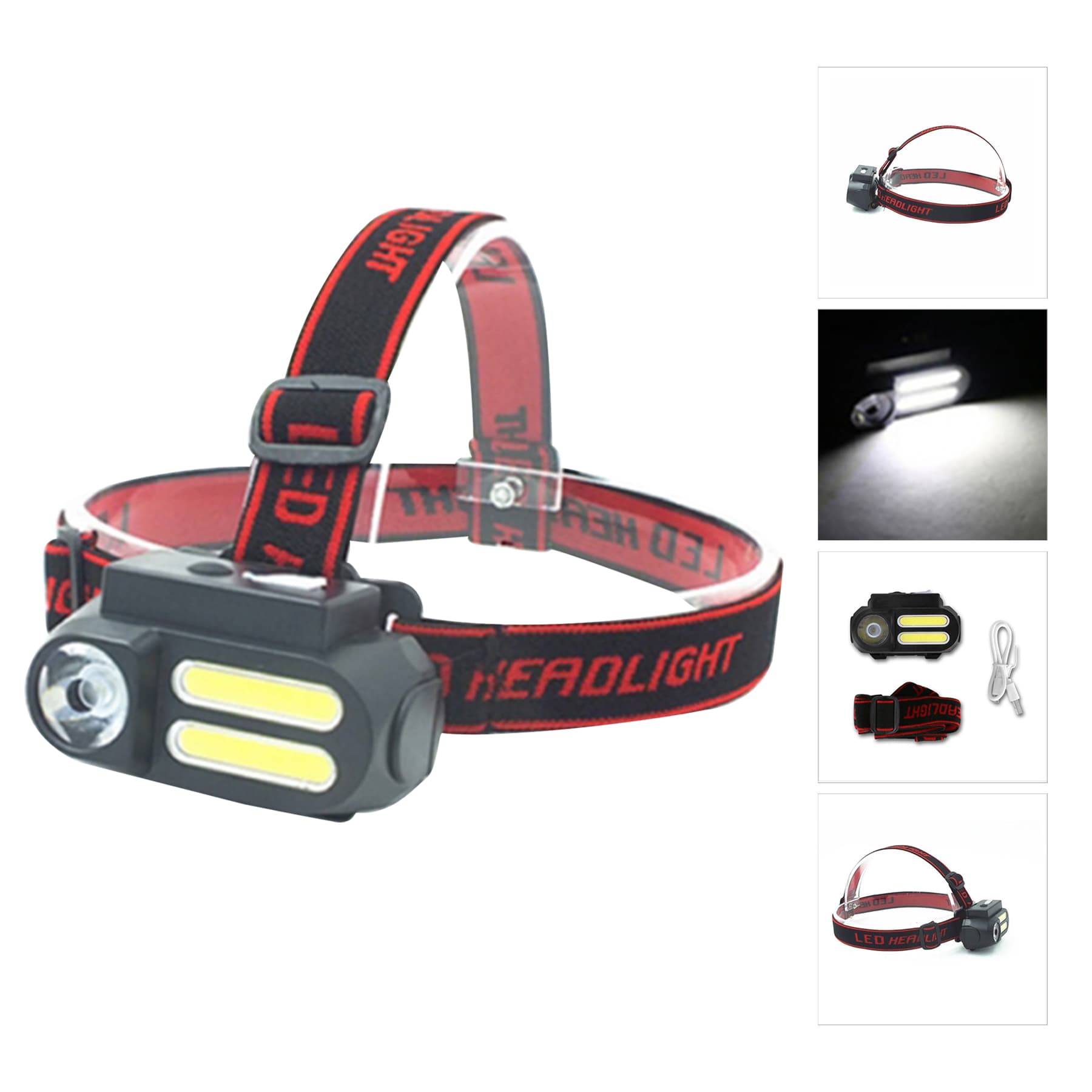 Outdoor Usb Rechargeable Multi-Function Led+Cob Bike Light