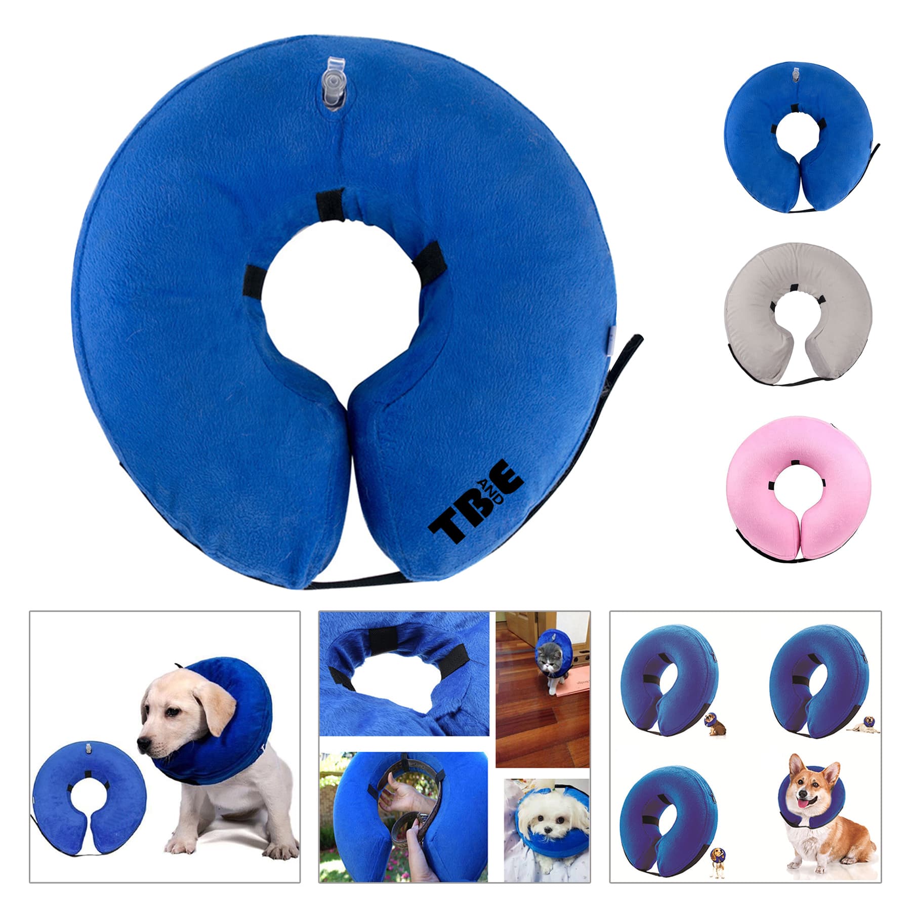 Adjustable Inflatable Recovery Collar for Pets