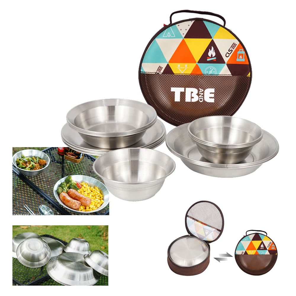 Outdoor Steel Dinnerware 16-Piece Set