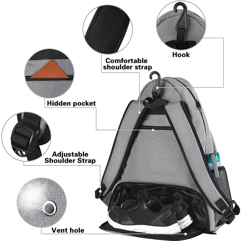 Large Tennis Backpacks with Ventilated Shoe Compartment Hold thumbnail 3
