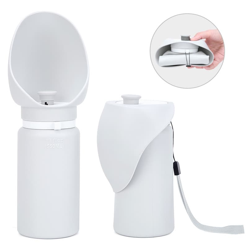 Portable Foldable Silicone Dog Water Bottle With Lanyard