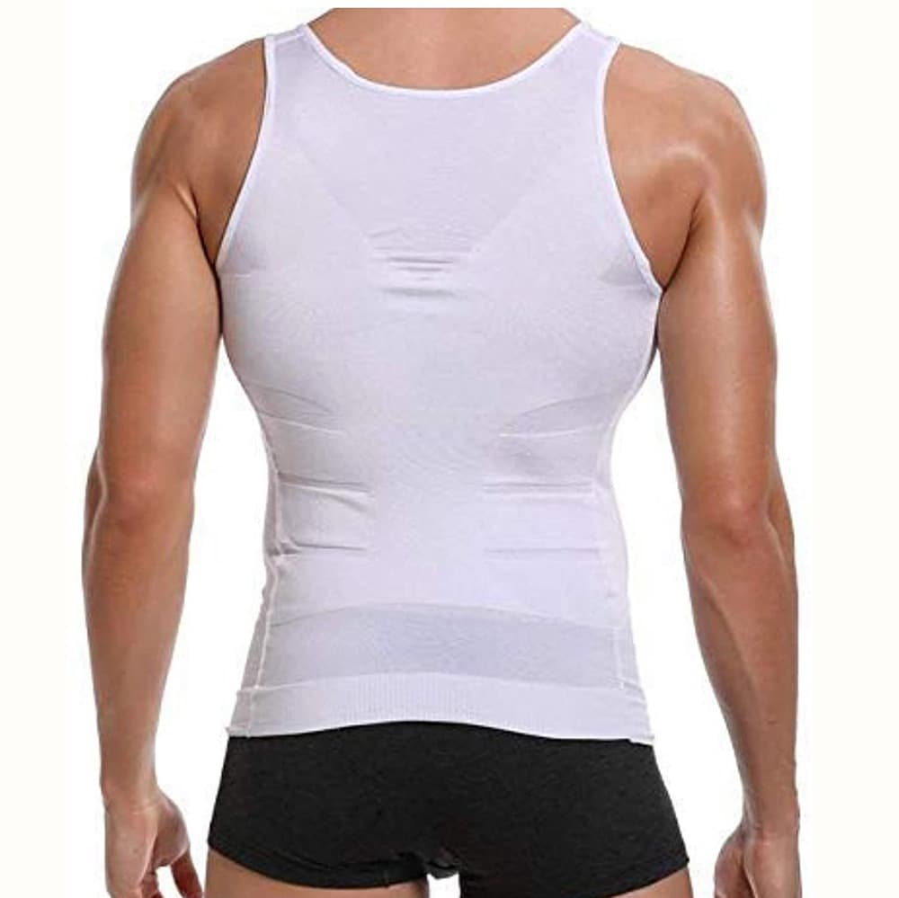 Men Body Shaper Slimming Vest Tight Compression Shirt thumbnail 4