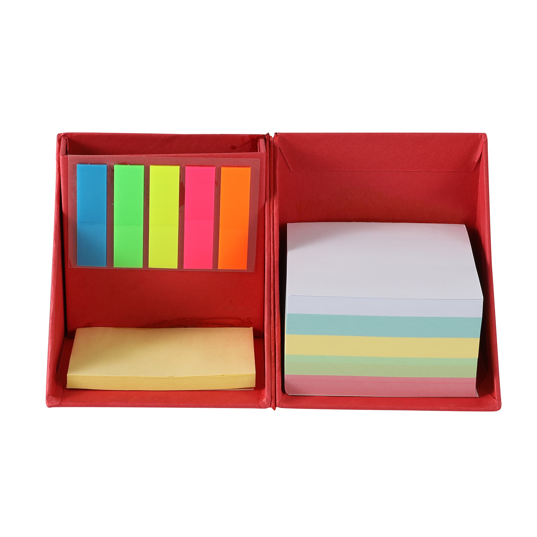 Foldable Paper Cubes Sticky Notes & Tabs Box W/ Pen Holder