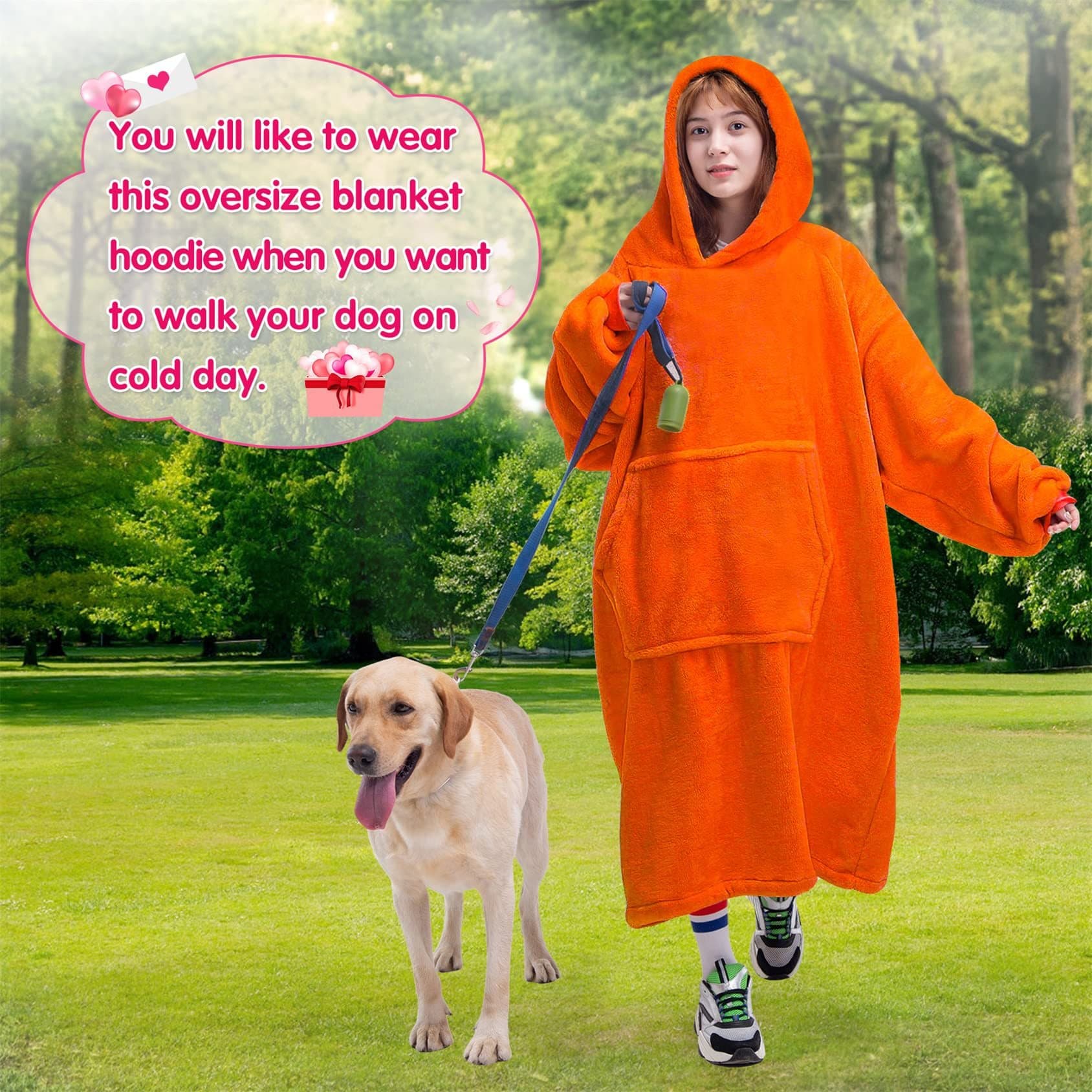 Oversized Microfiber & Sherpa Wearable Blanket thumbnail 6