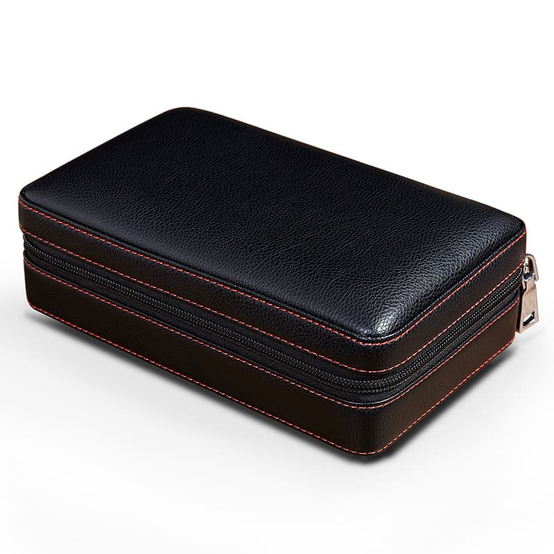 4 Finger Portable Travel Leather Cigar Case